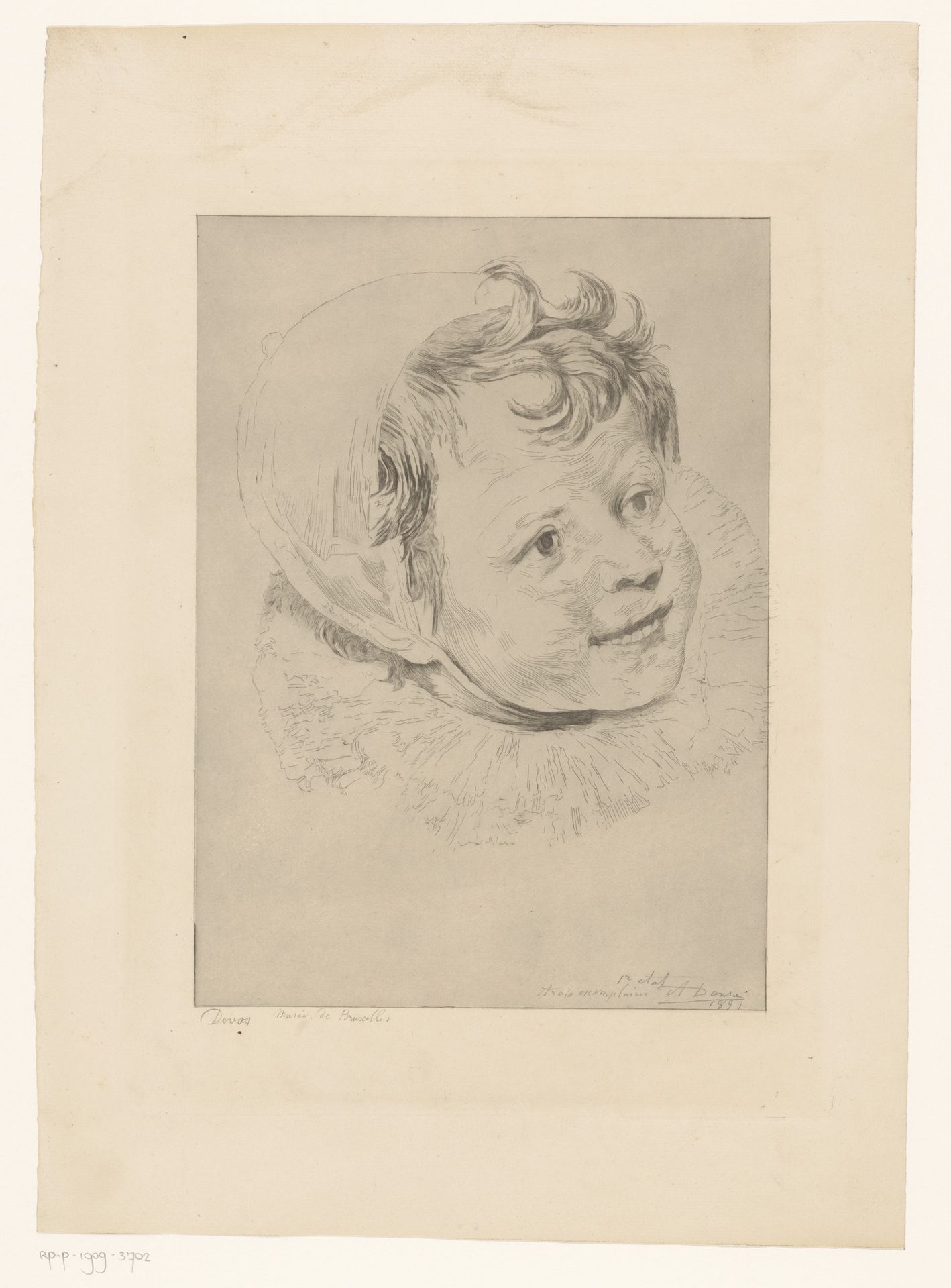 Portret van Johannes-Baptist de Vos by Auguste Danse