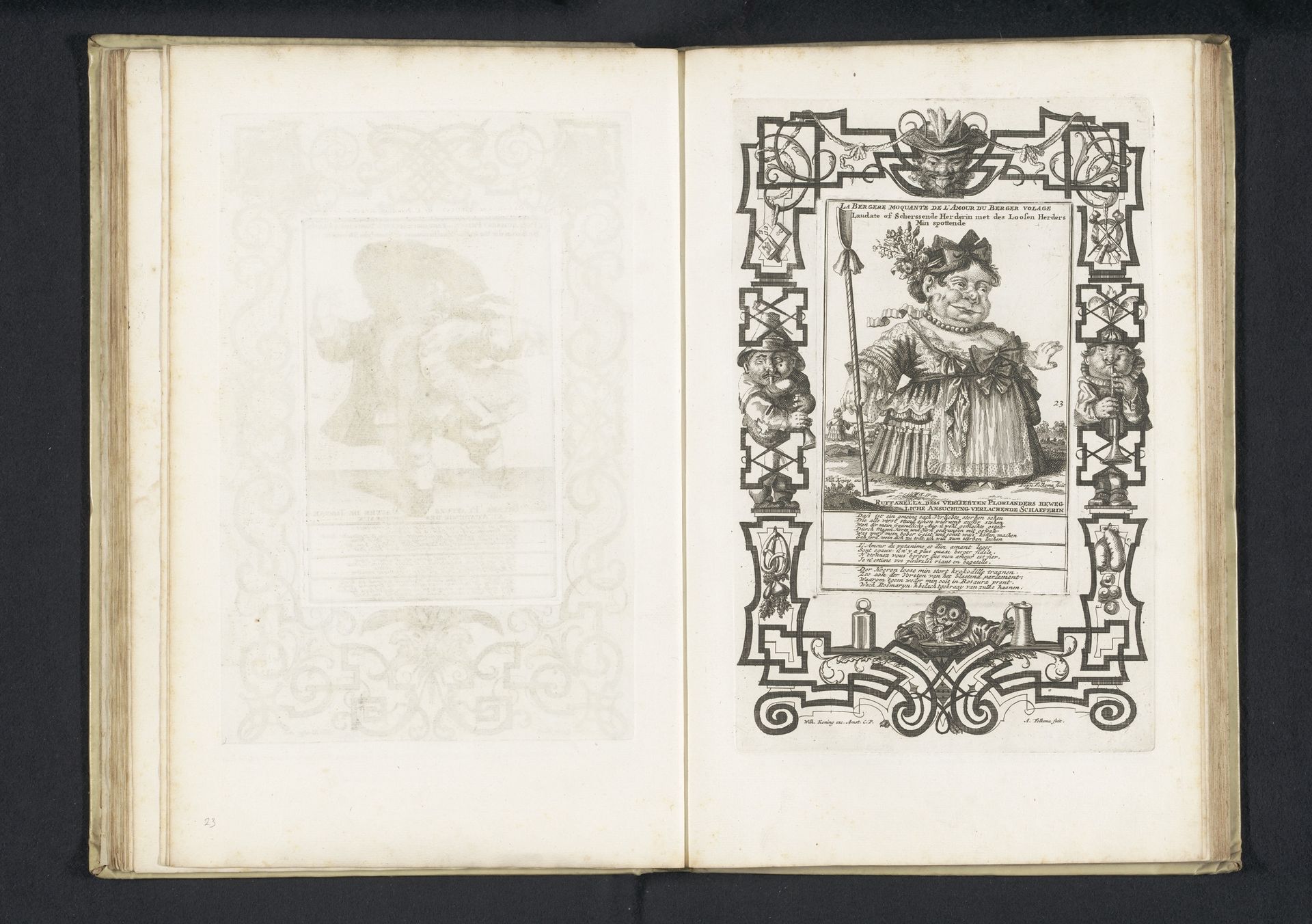 De dwerg Laudate of Scherssende Herderin, 1720 by Fopje Folkema
