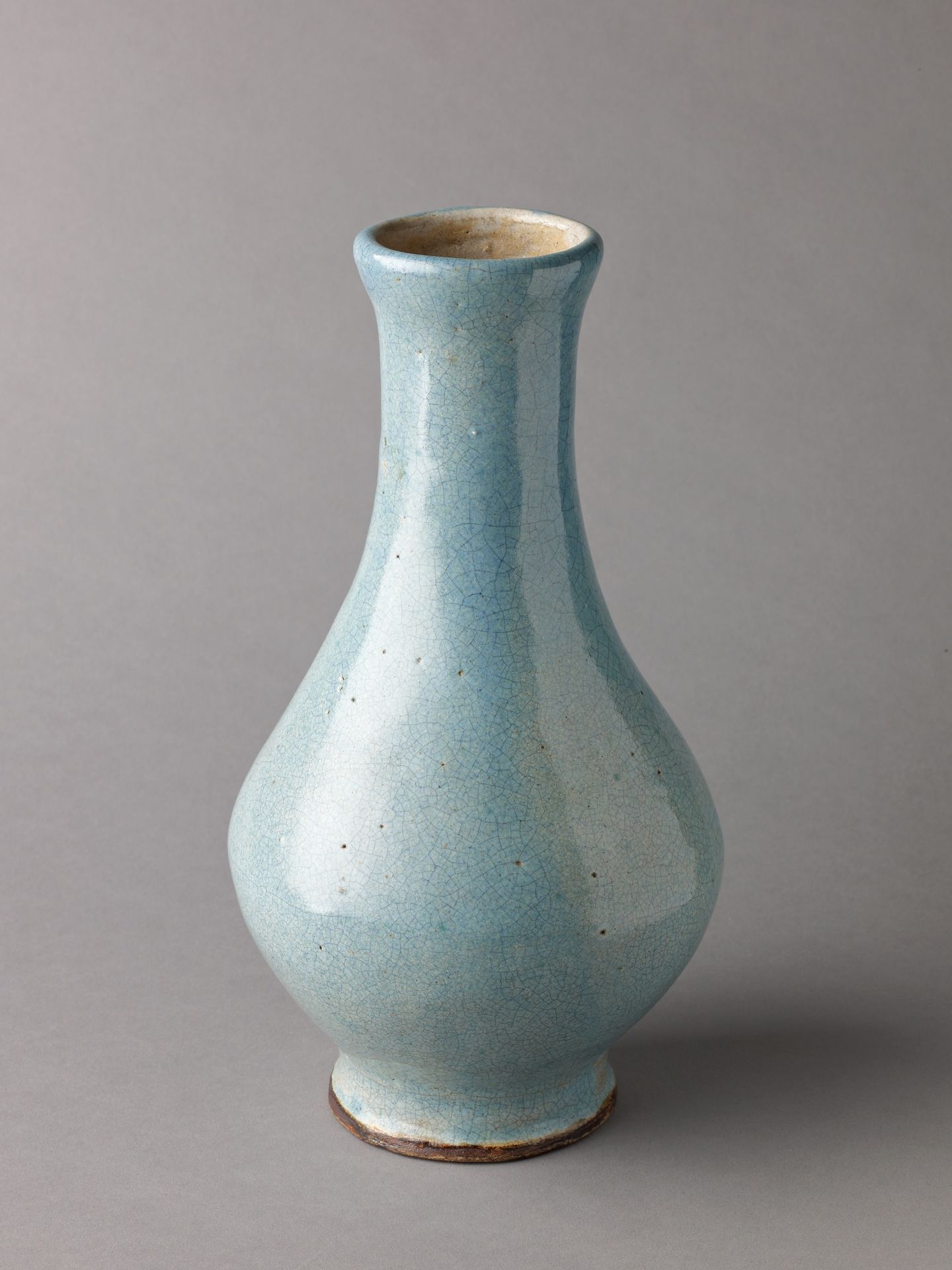 Pyriform vase, possibly an imitation of Song Guan ware by Chinese