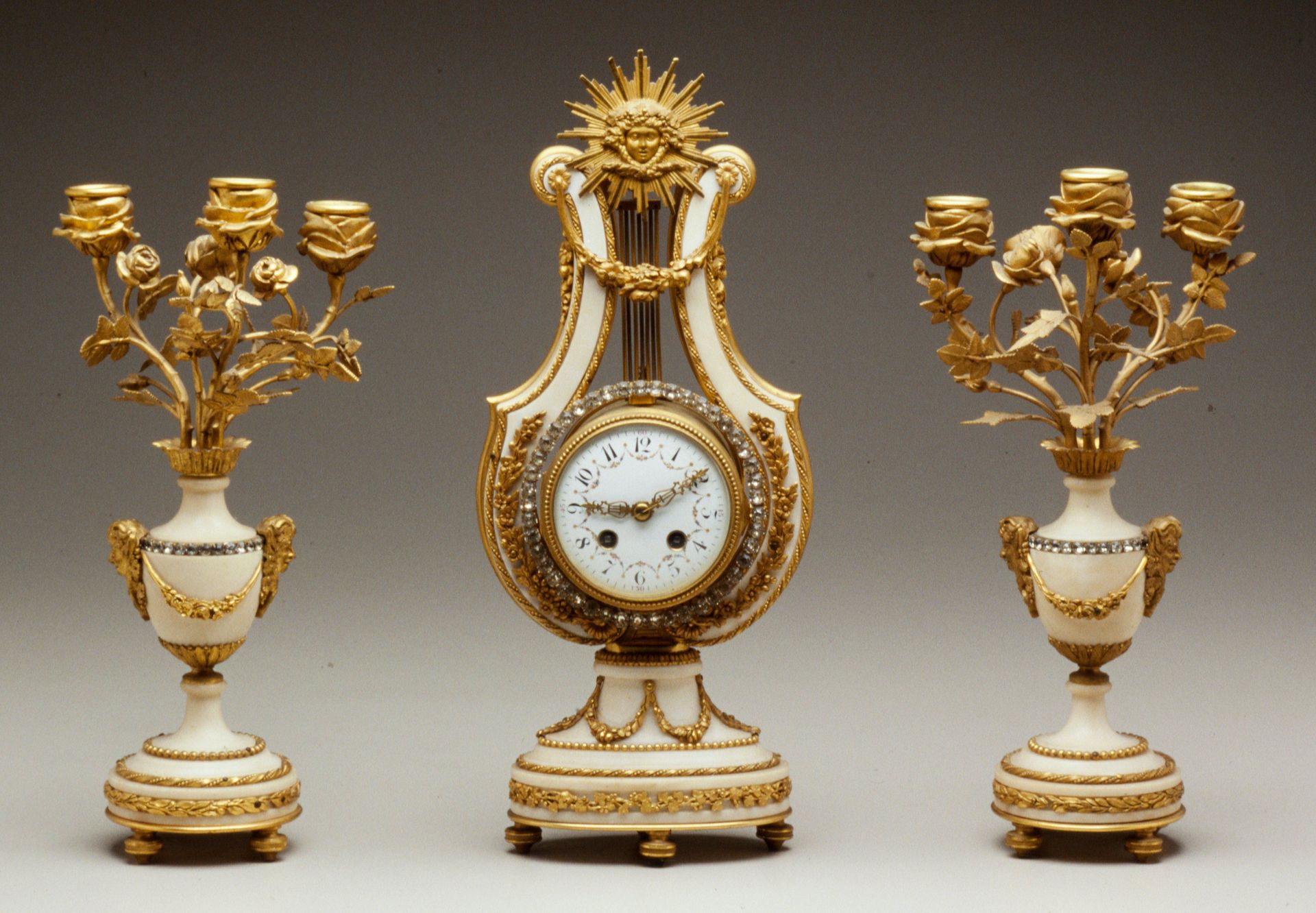 Candlestick from a three-piece Clock Garniture by Anonymous