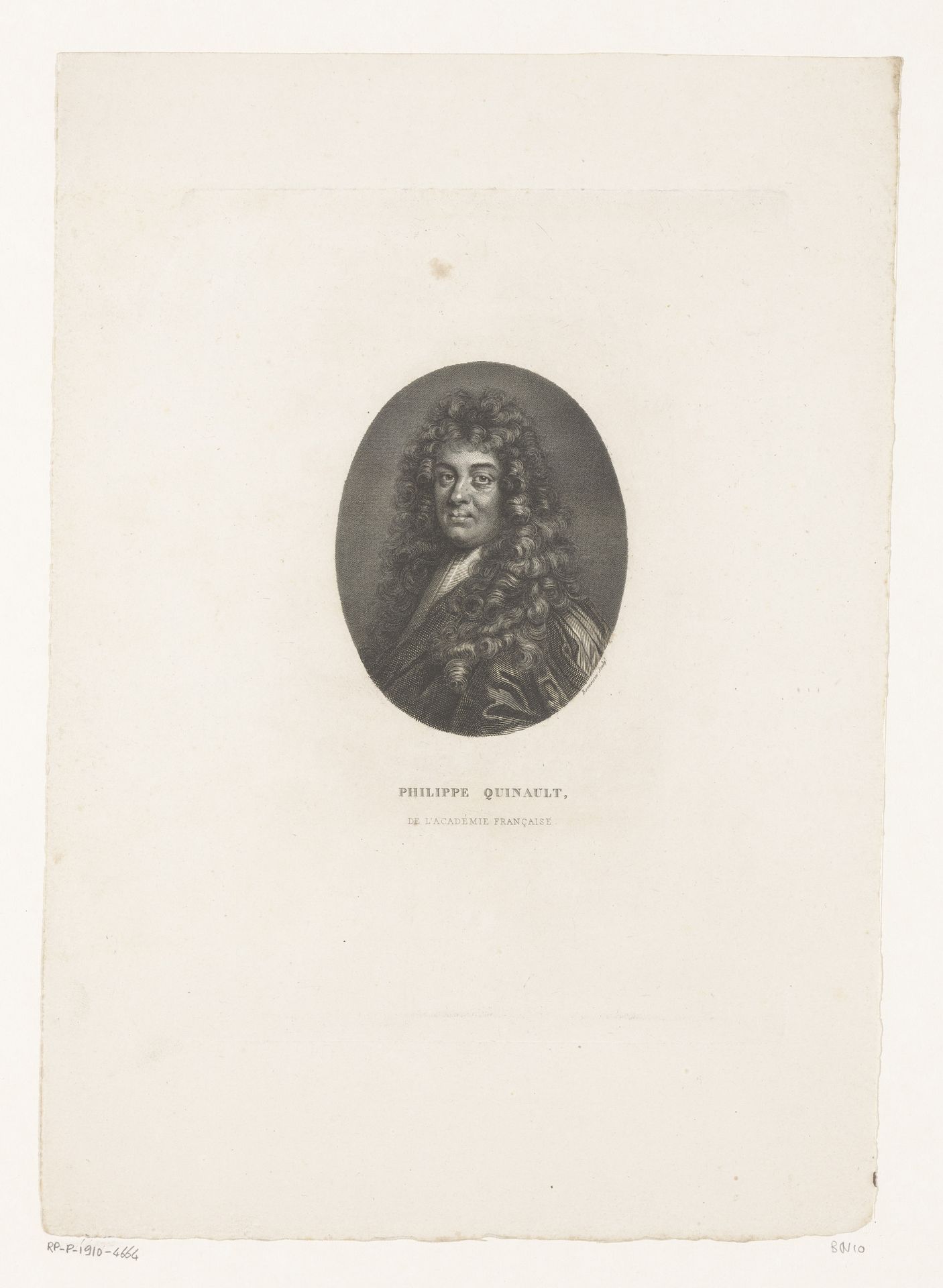 Portret van Philippe Quinault by Jean Bonvoisin