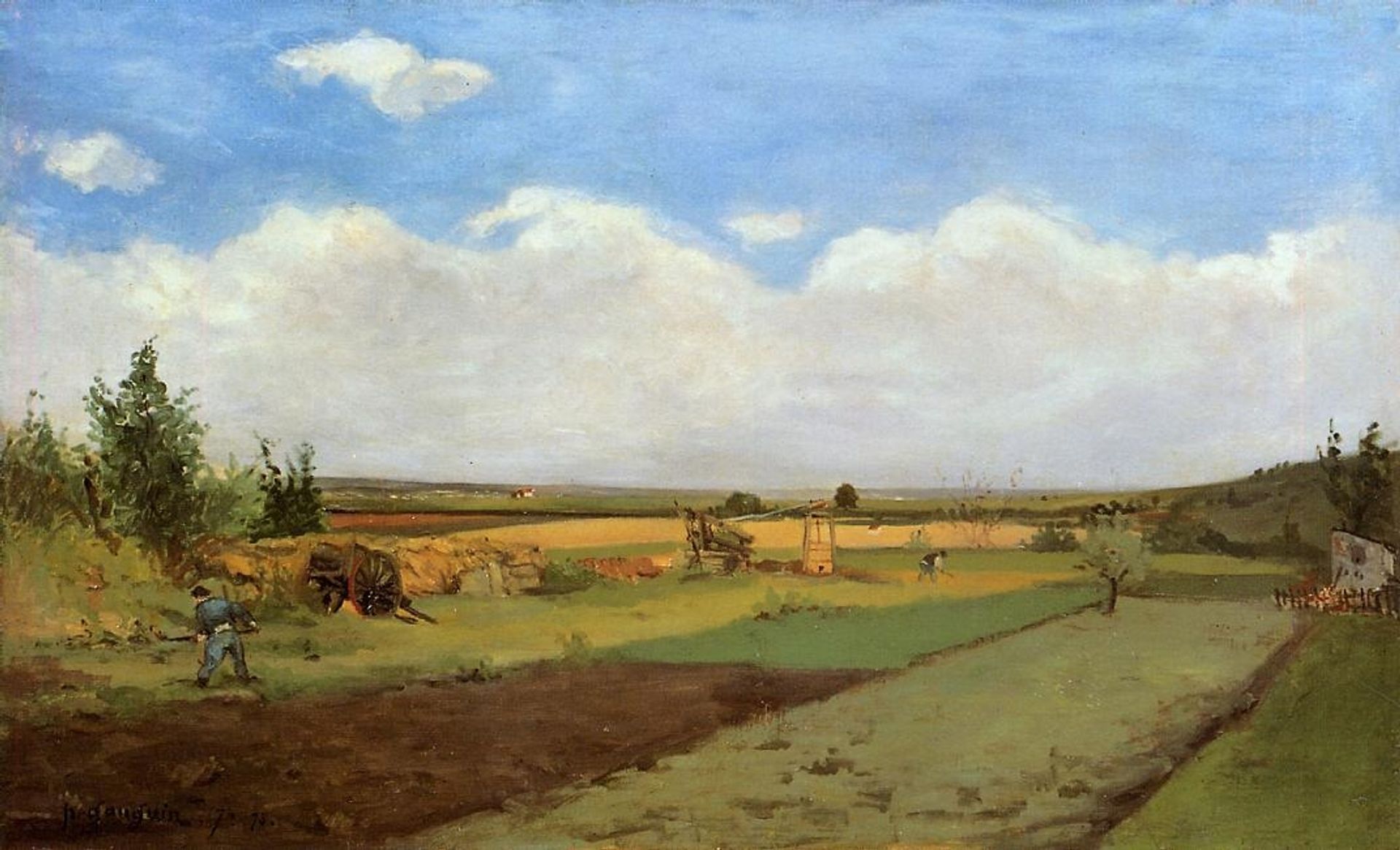 Working the land by Paul Gauguin