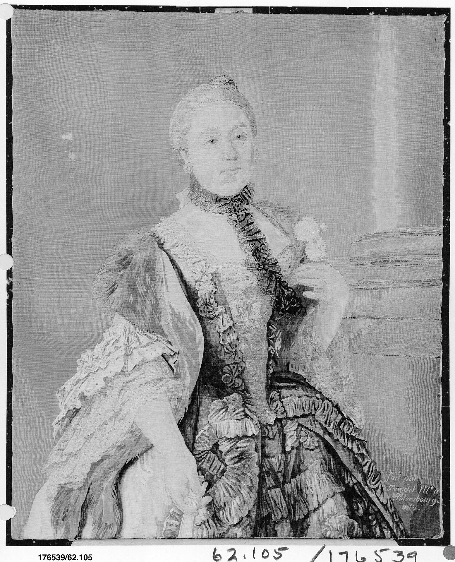 Portrait of Countess Elizaveta Romanovna Vorontsova (1739–1792) by Imperial Russian Tapestry Manufactory, Saint Petersburg
