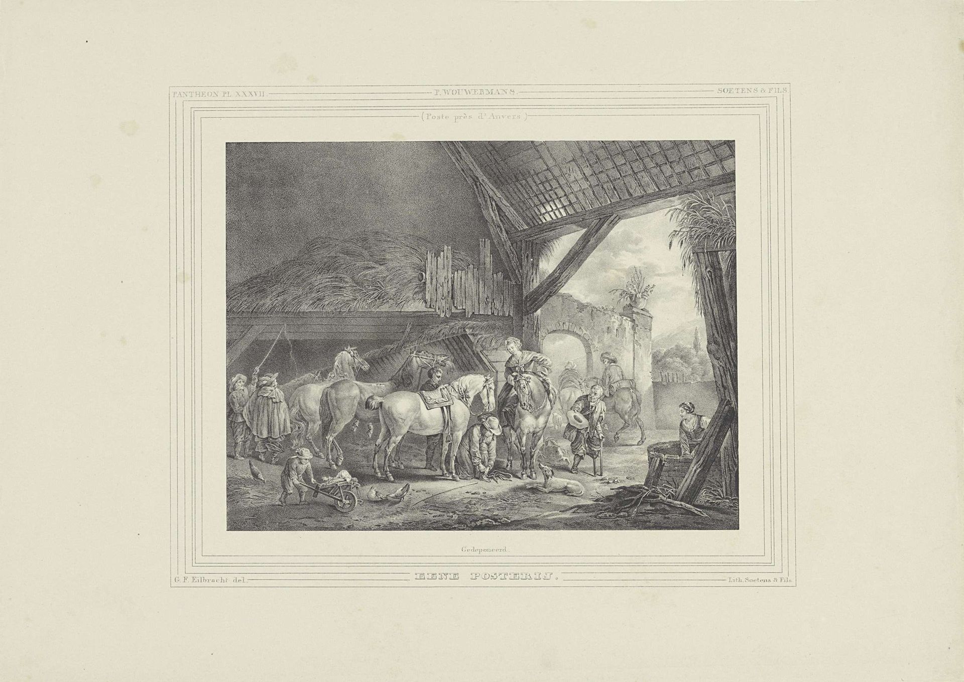 Stal van de posterij by Gerhardus Fredericus Eilbracht