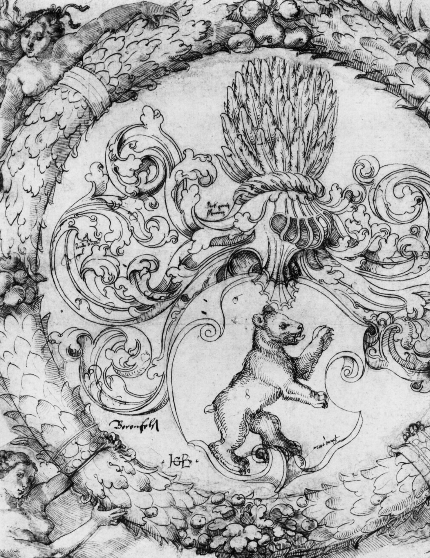 Coat of arms Basler Adelberg III of Bear Rock, Lord Arisdorf by Hans Baldung