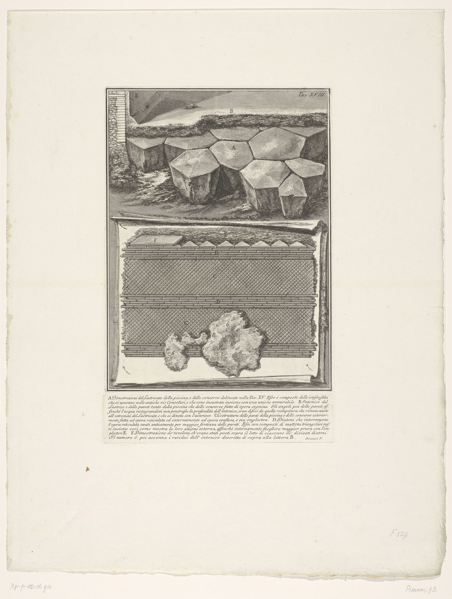 Vloer van een waterreservoir in de Albaanse Heuvels by Giovanni Battista Piranesi