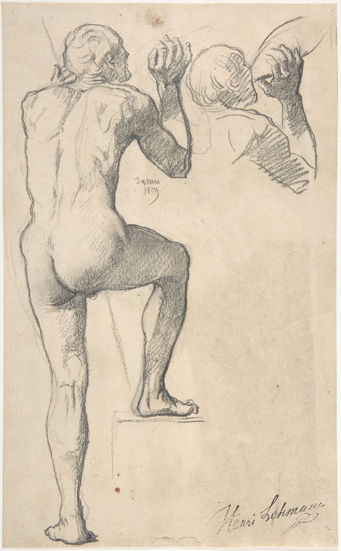 Back View of a Male Nude by Henri Lehmann