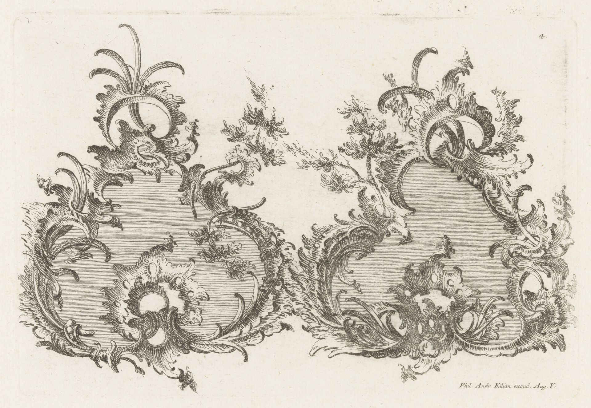 Twee cartouches by Joseph Huber