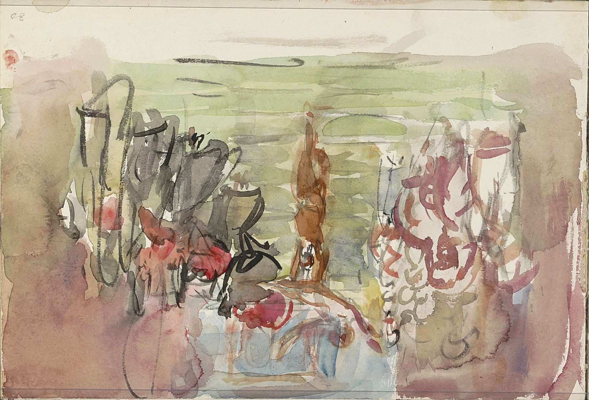 Artiesten op het toneel by Isaac Israels