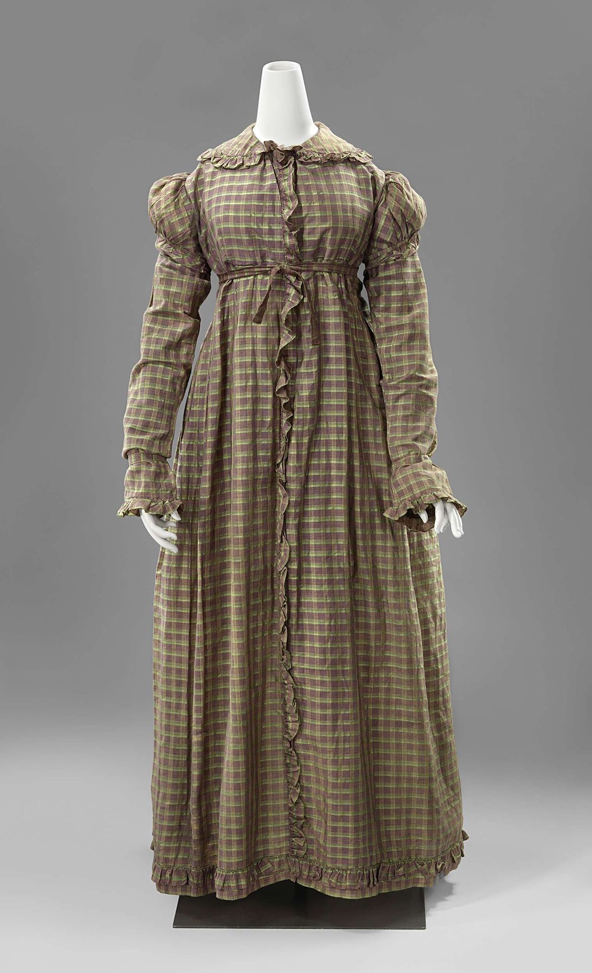 Gown with a pleated back panel by Anonymous