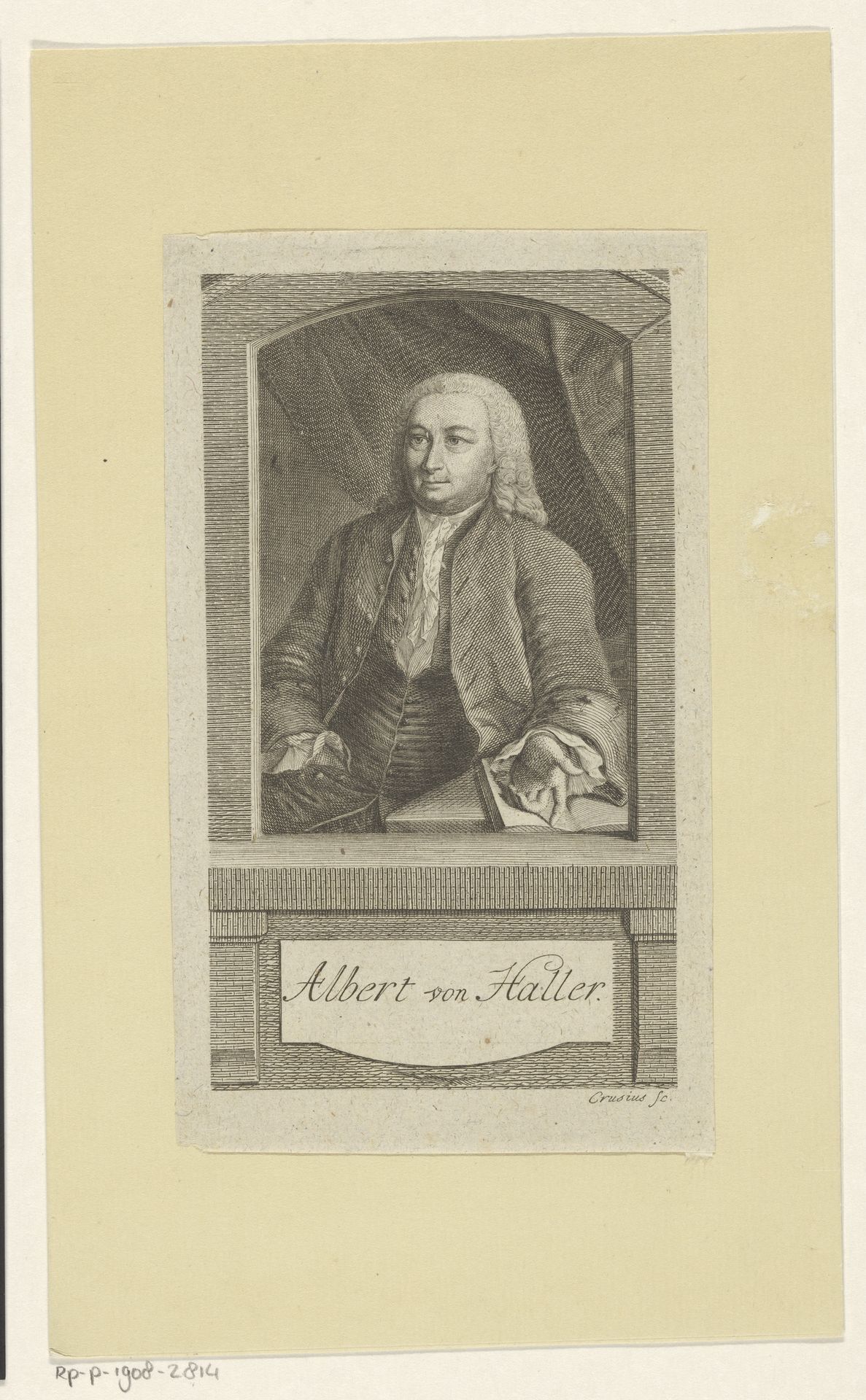 Portret van Albrecht von Haller by Gottlieb Leberecht Crusius