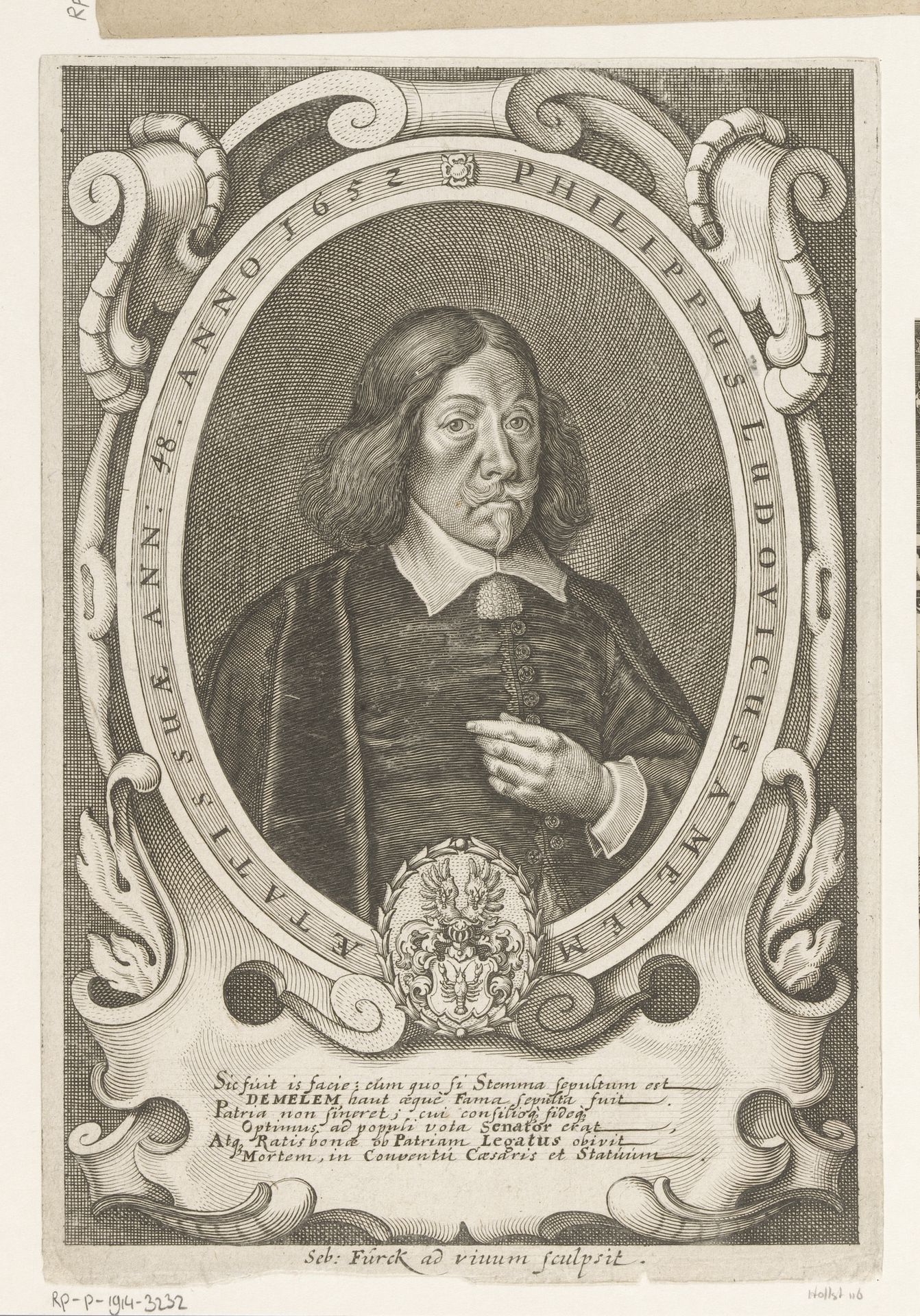 Portret van Philipp Ludwig Melem op 48-jarige leeftijd by Sebastian Furck