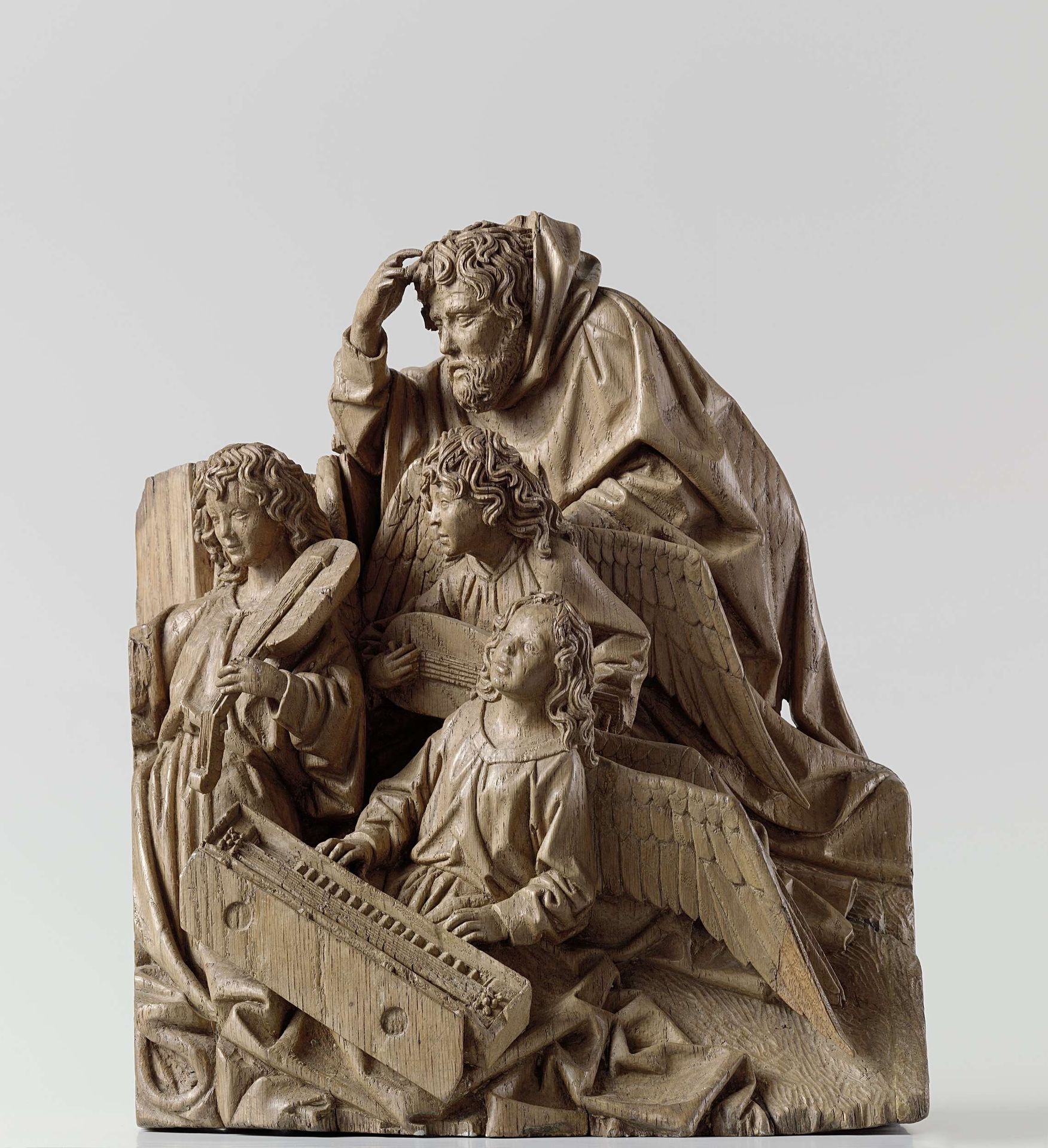 Mary, Joseph and three angels by Adriaen van Wesel