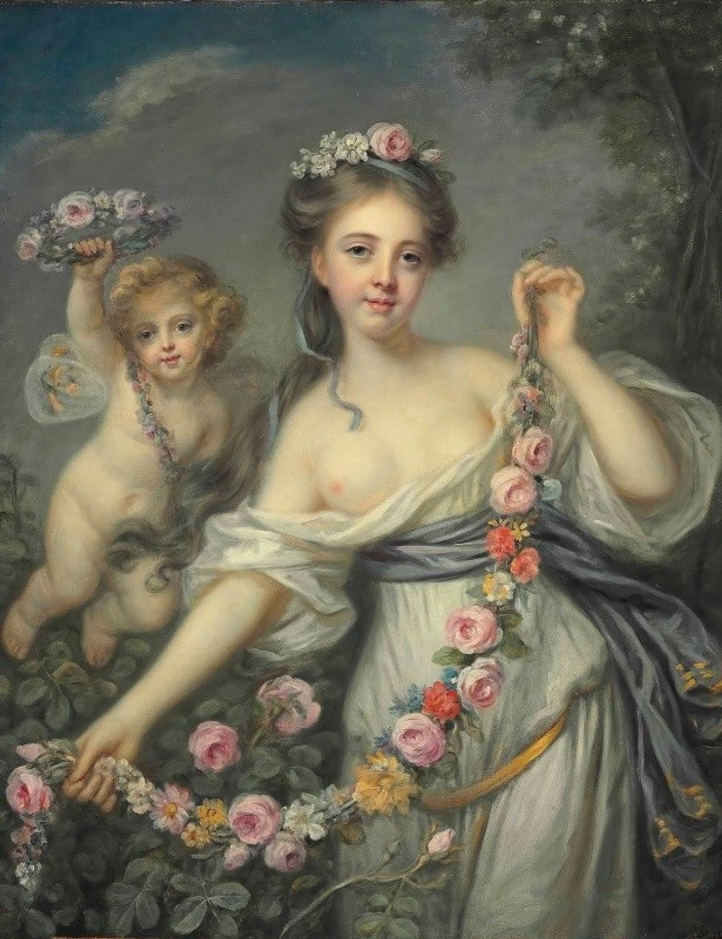 Flora And Zephyr by Jean-Baptiste Greuze