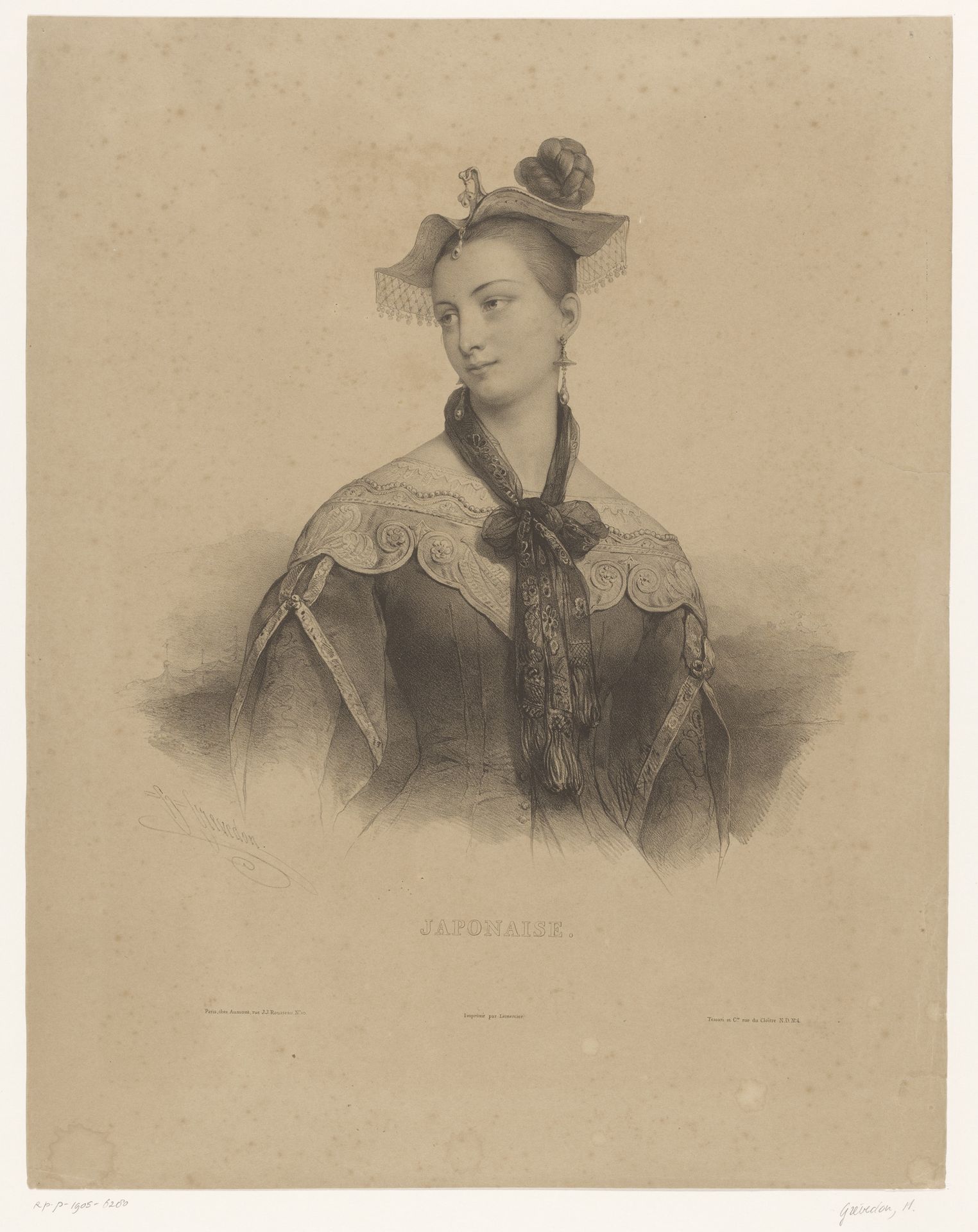 Vrouw in Japanse dracht by Henri Grevedon
