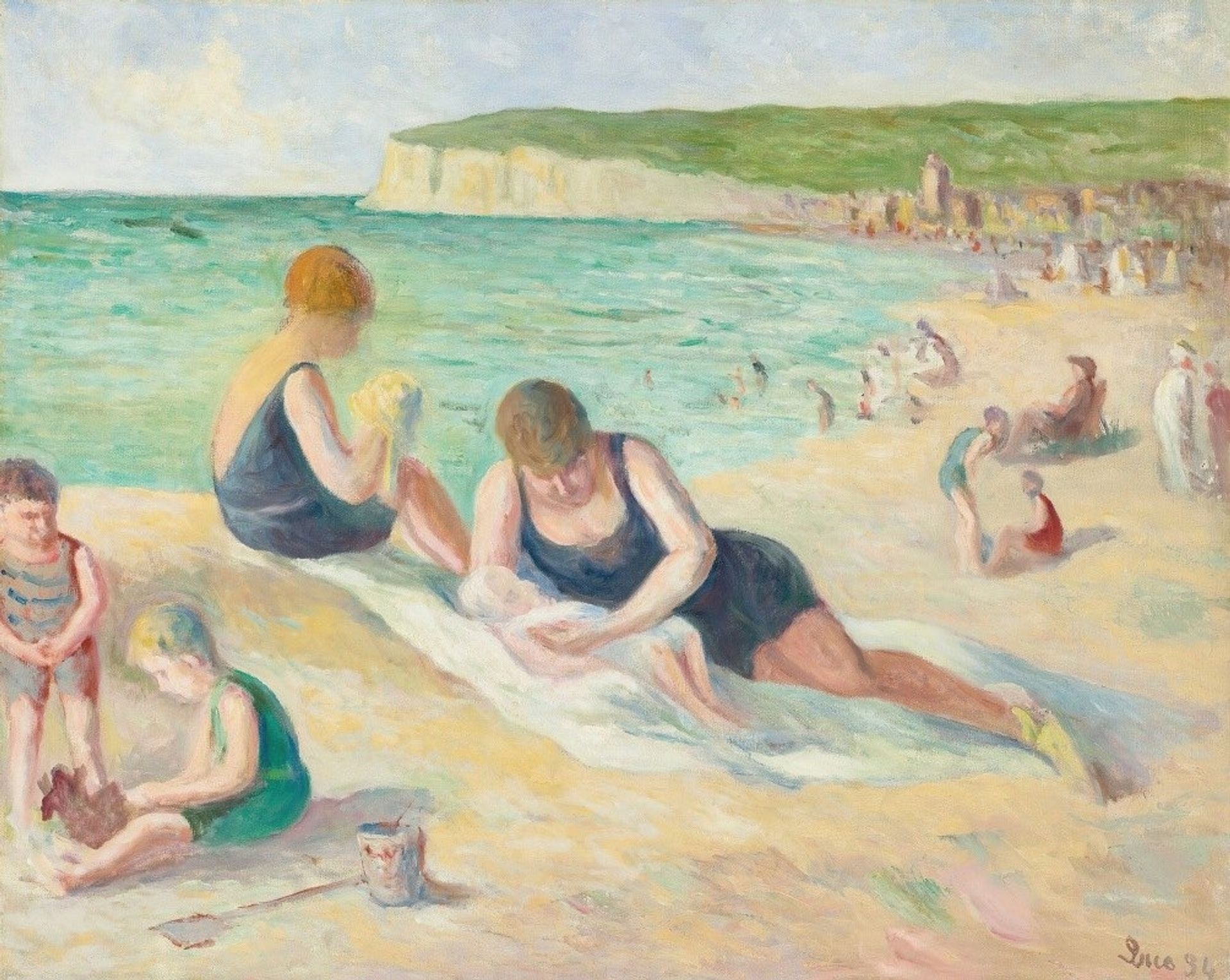 La Plage De Mers-Les-Bains by Maximilien Luce