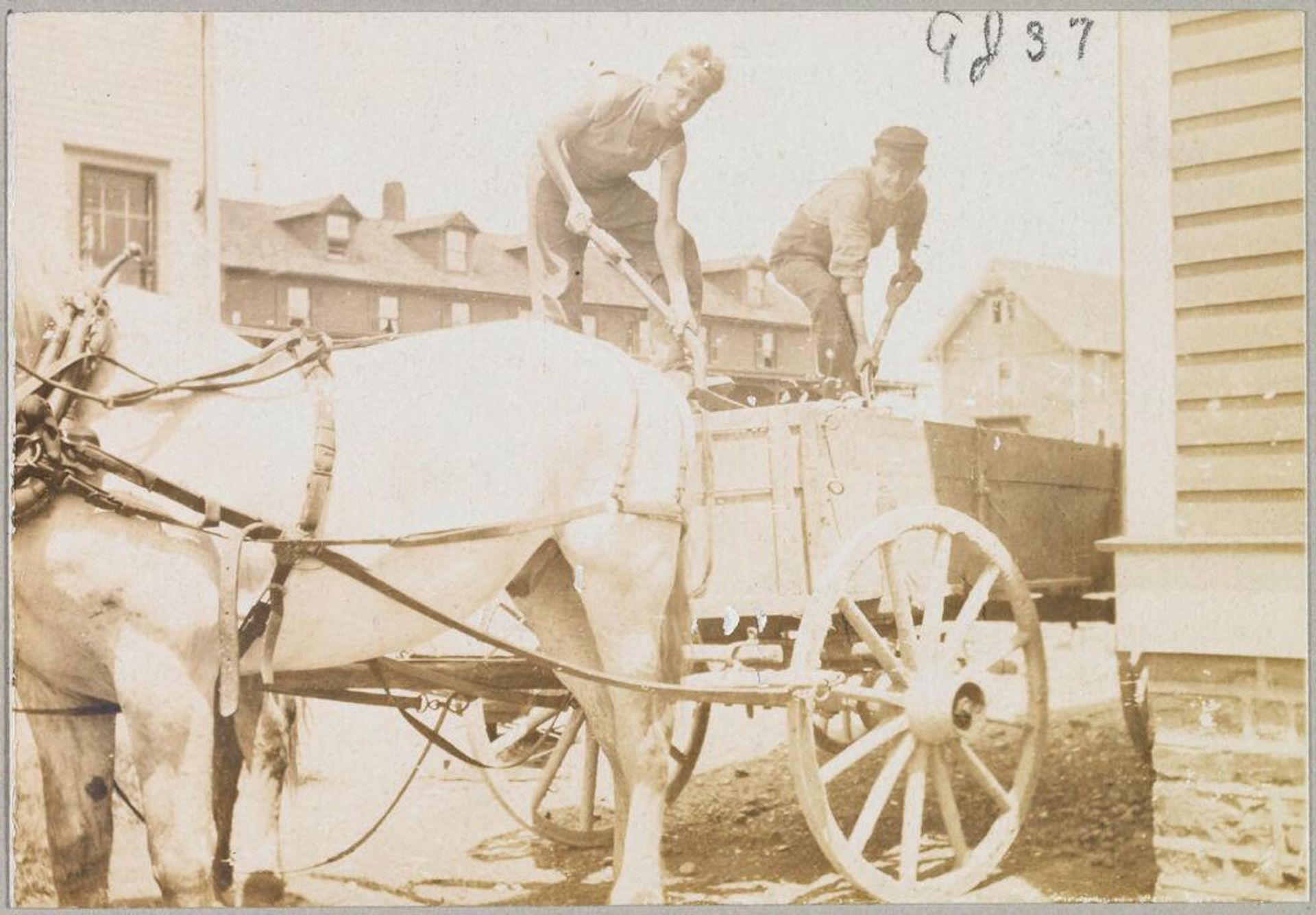Crime, Children, Reform Schools: United States. New York. Freeville. George Junior Republic: George Junior Republic, Freeville, N.Y.: The street-cleaning department at work. by attributed to Simon Lubin