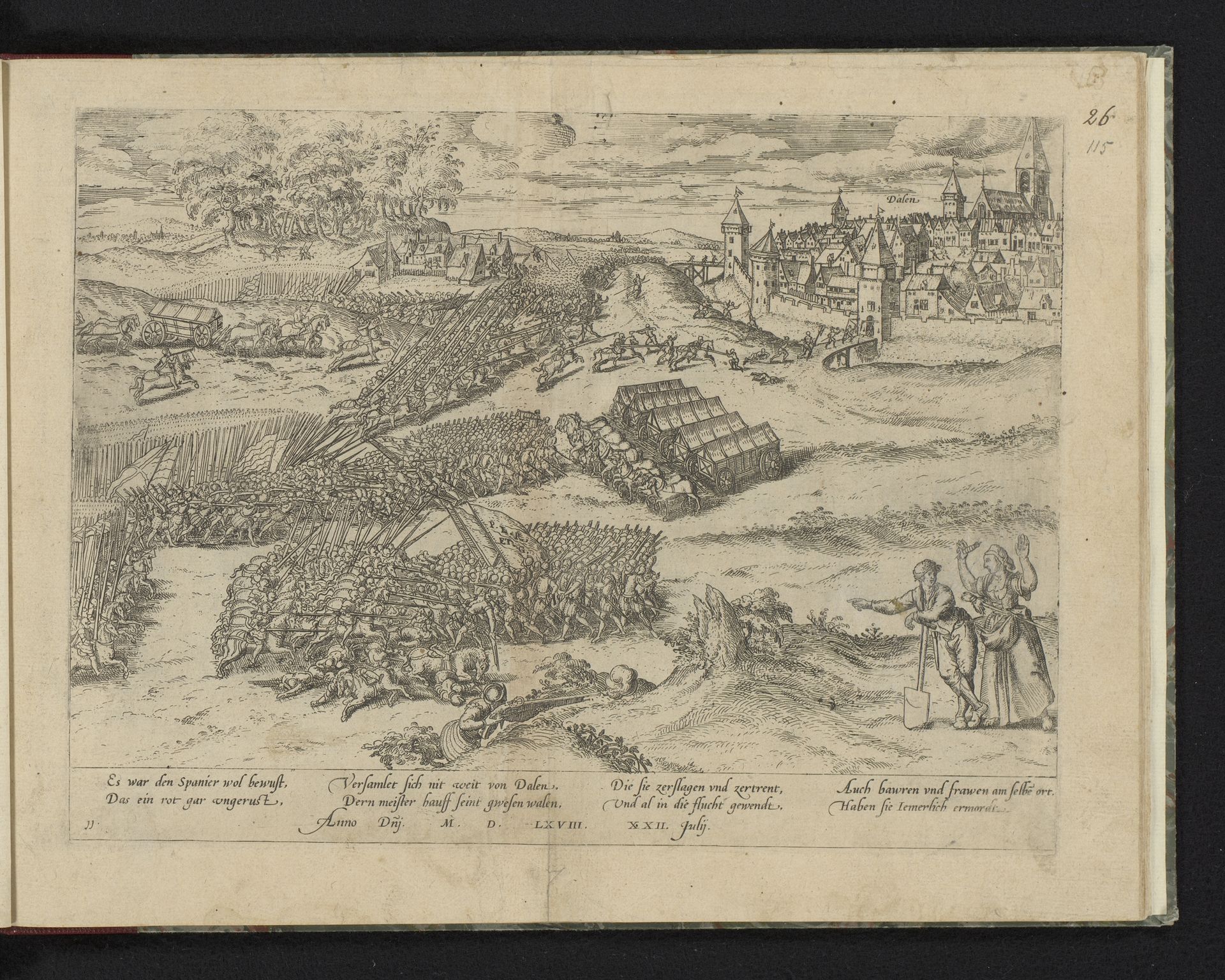 Slag bij Dahlen, 1568 by Frans Hogenberg