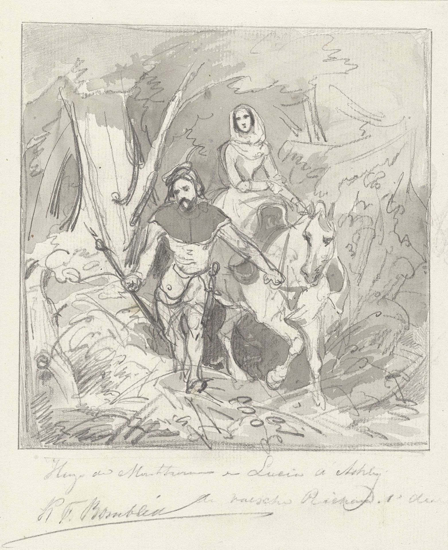 Hugo de Montturen en Lucia a Ashby by Karel Frederik Bombled