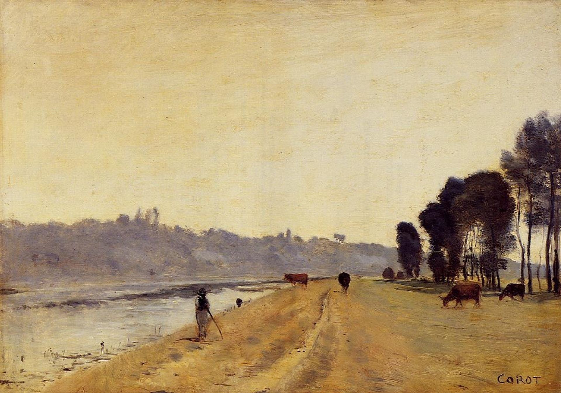Banks of a River by Camille Corot