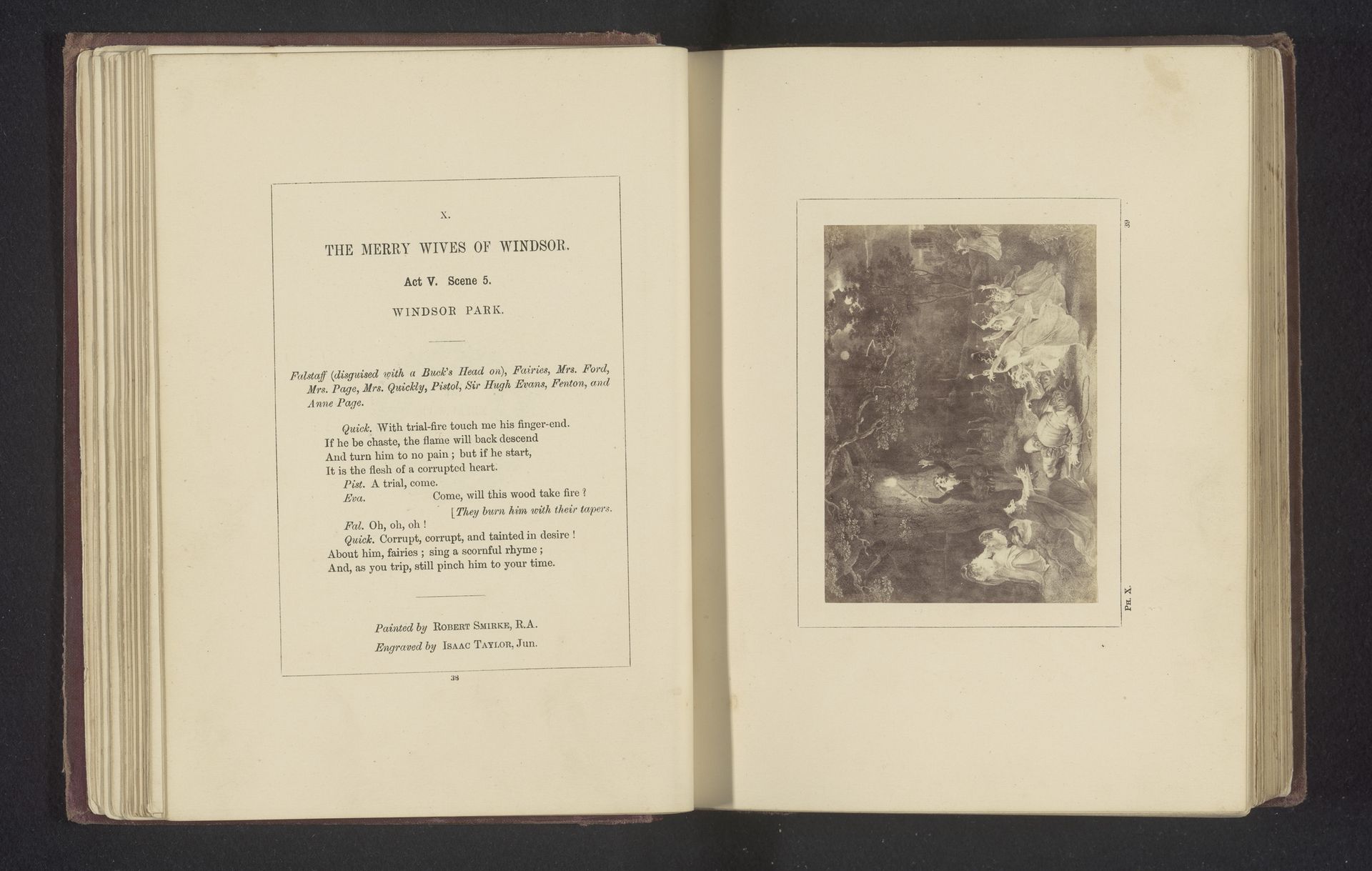 Fotoreproductie van een prent naar een schilderij door Robert Smirke, voorstellend een scene uit De vrolijke vrouwtjes van Windsor door William Shakespeare by Stephen Ayling