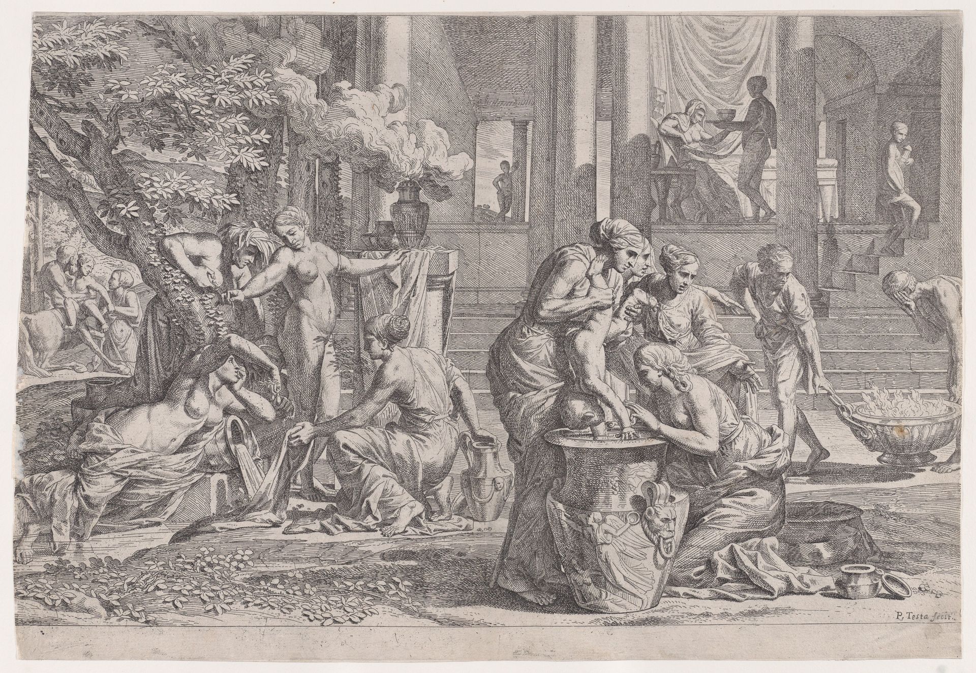 The birth and the infancy of Achilles by Pietro Testa