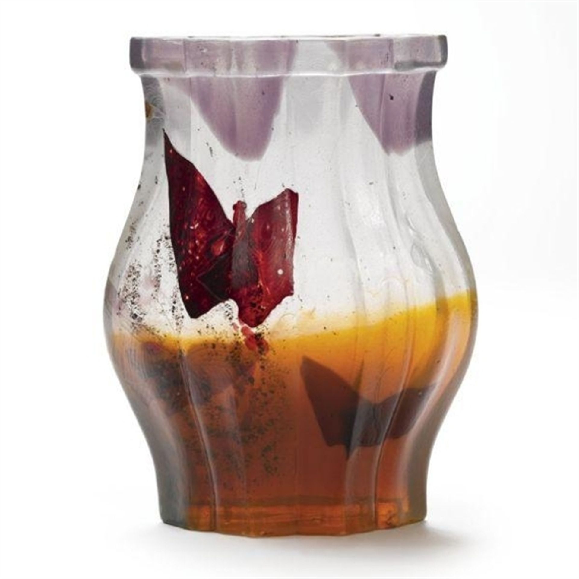 Papillon Verre Parlant Vase by Emile Galle