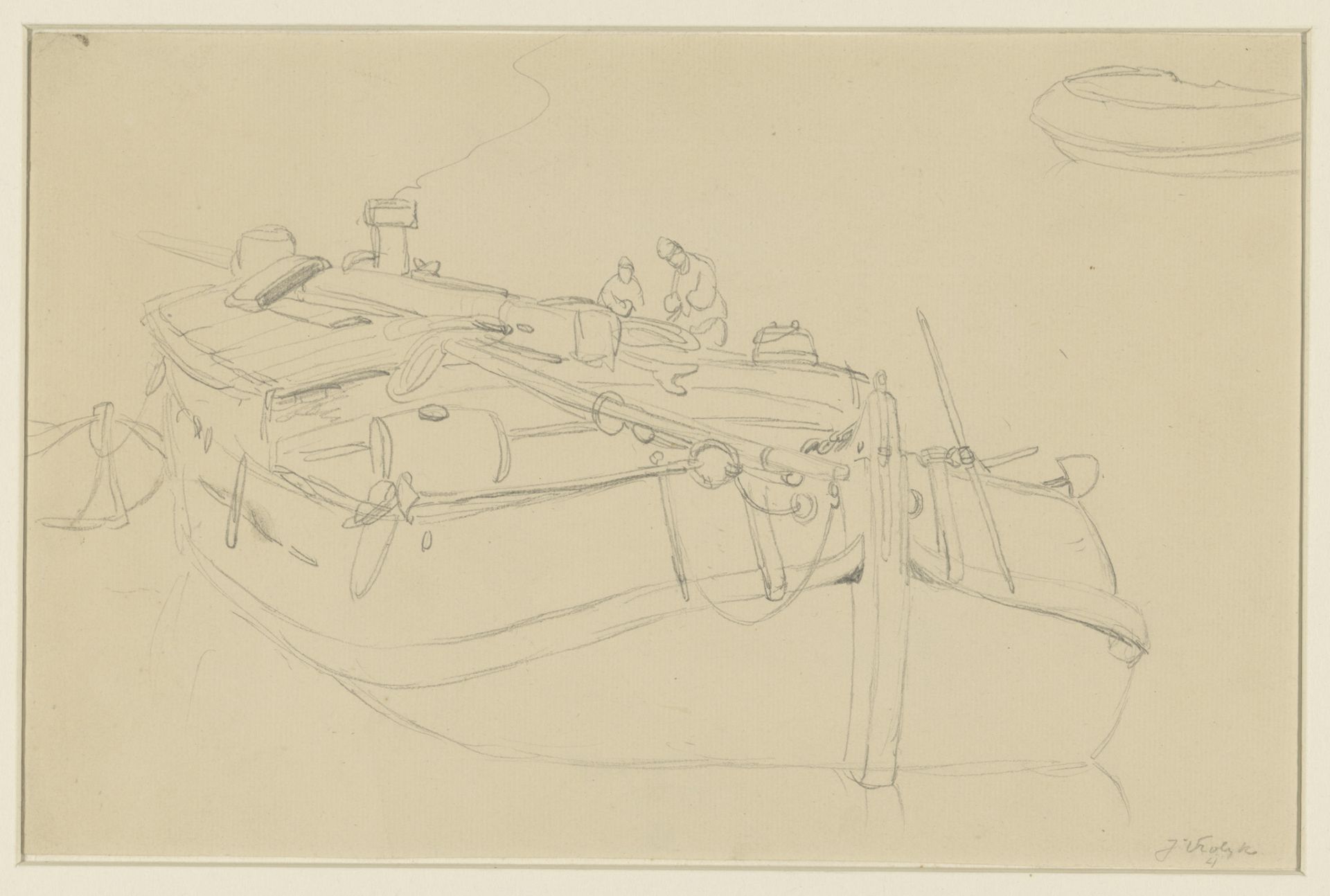 Studie van een beurtschip by Jan Vrolijk