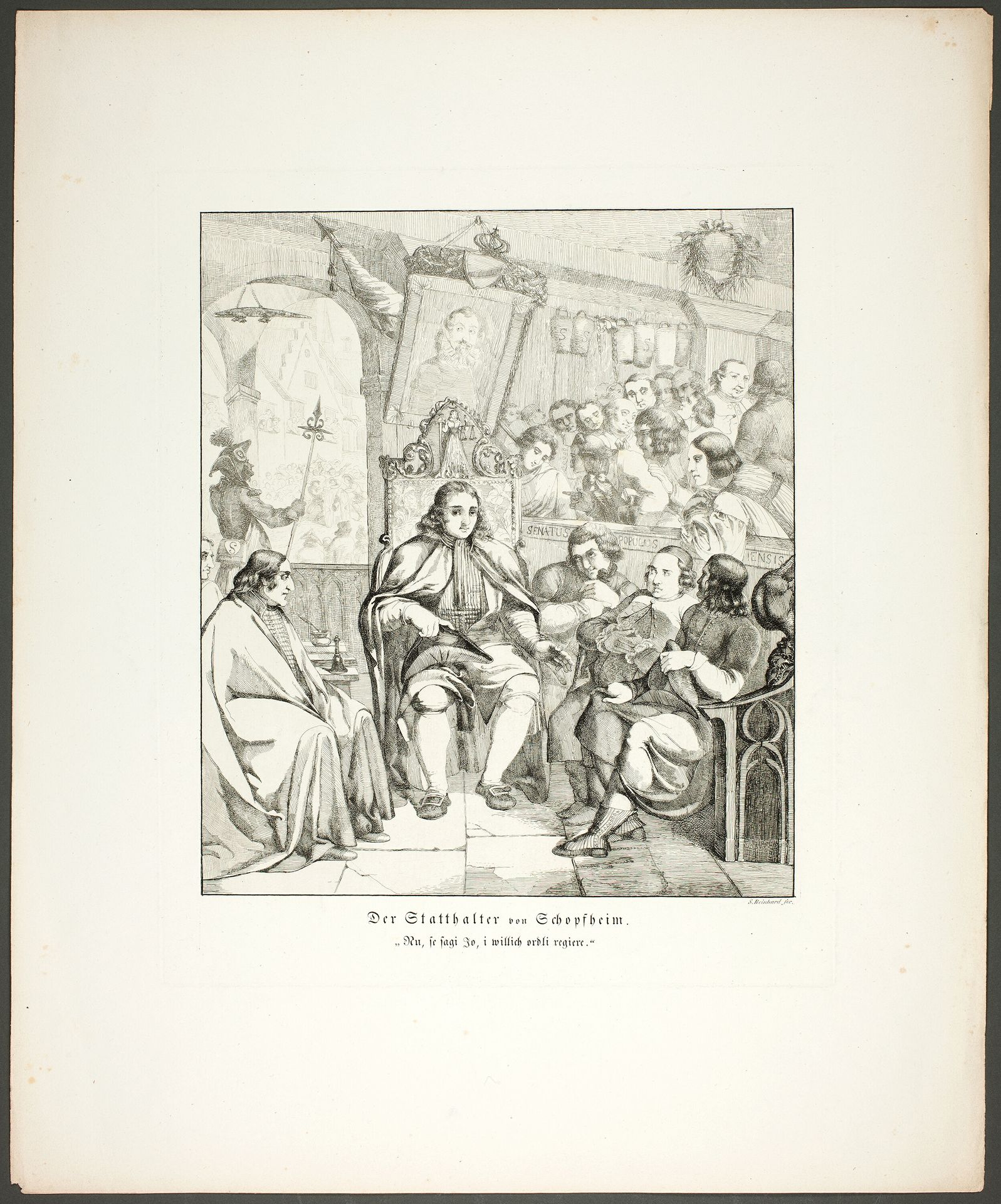 The Governor of Schopfheim, plate eight from Zehn Blätter zu Hebels Alemannischen Gedichten by Sophie Reinhard