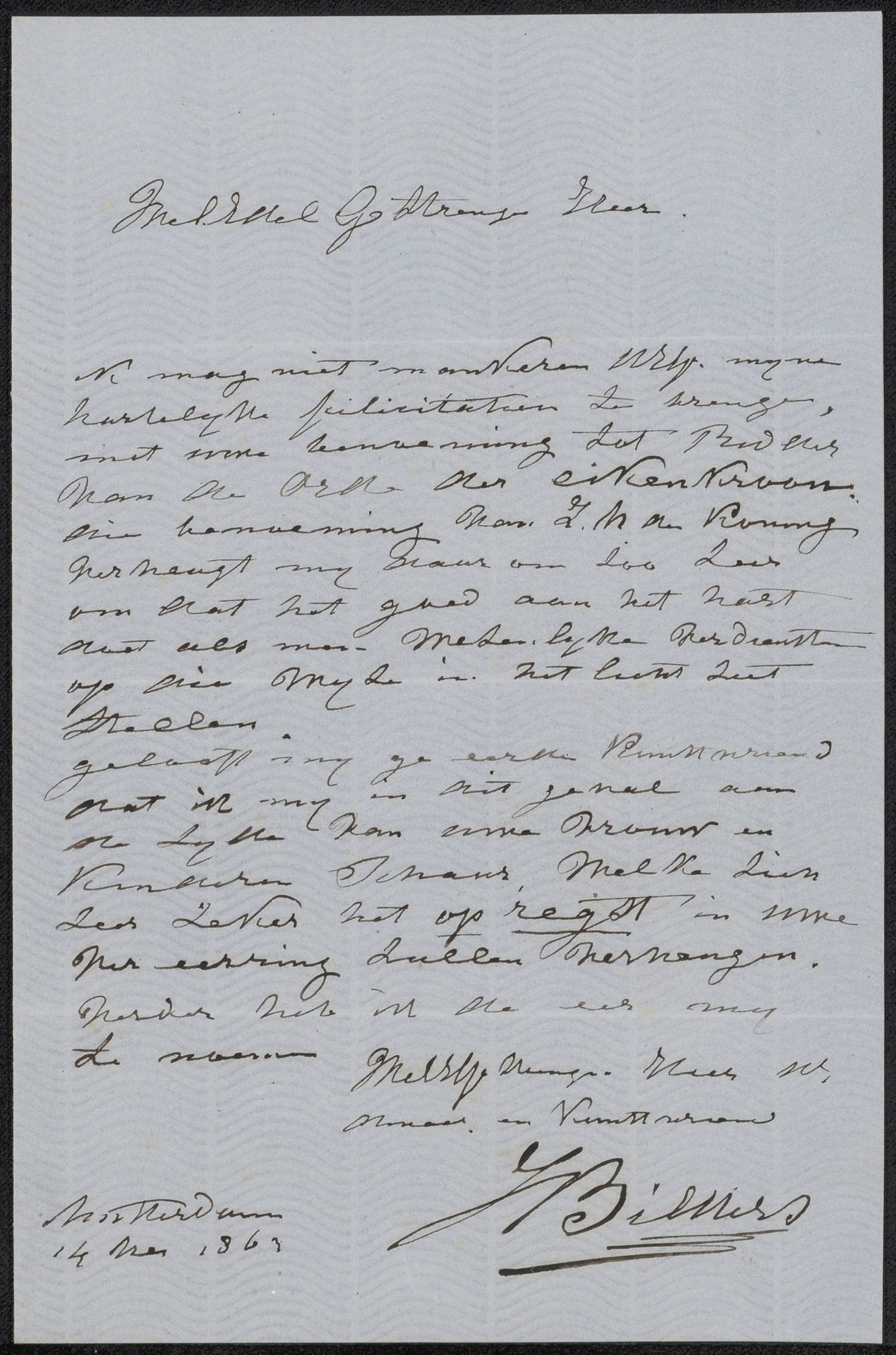 Brief aan Ary Johannes Lamme by Johannes Warnardus Bilders