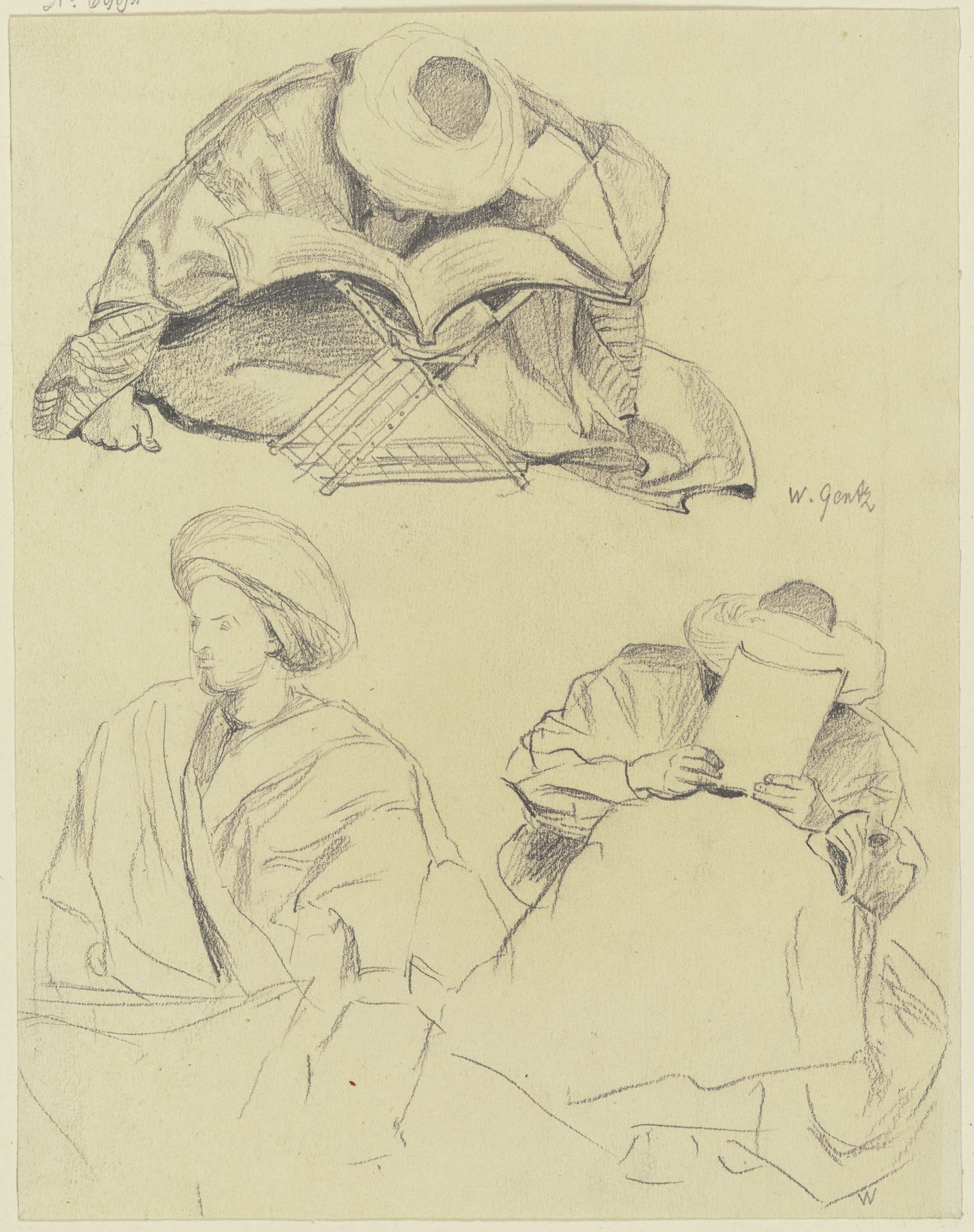 Studienblatt_ Arabische Gelehrte mit Büchern by Wilhelm Gentz