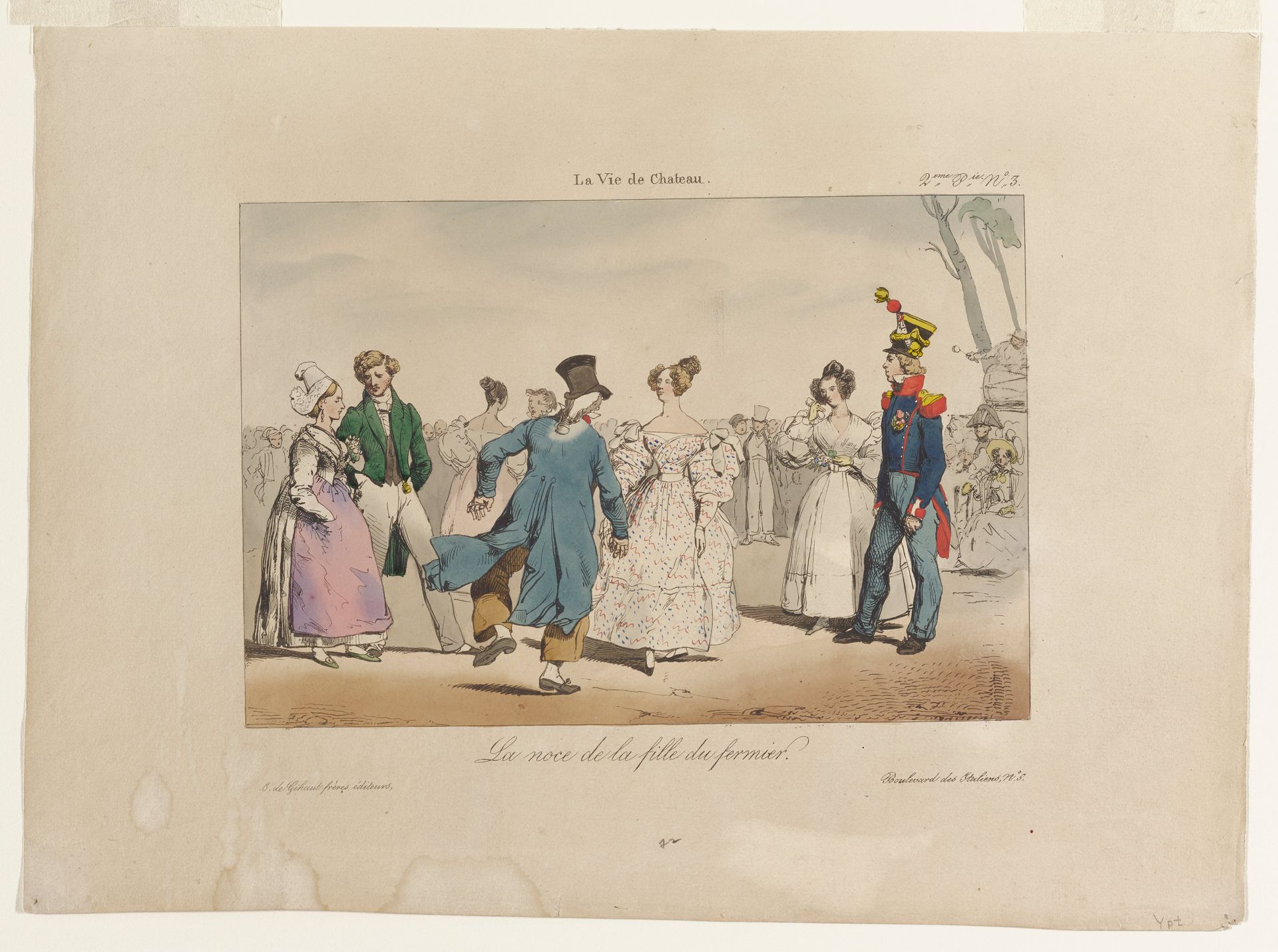 Caricature. No. 3. 2eme Pie. La noce de la fille du fermier. by Eugène-Louis Lami