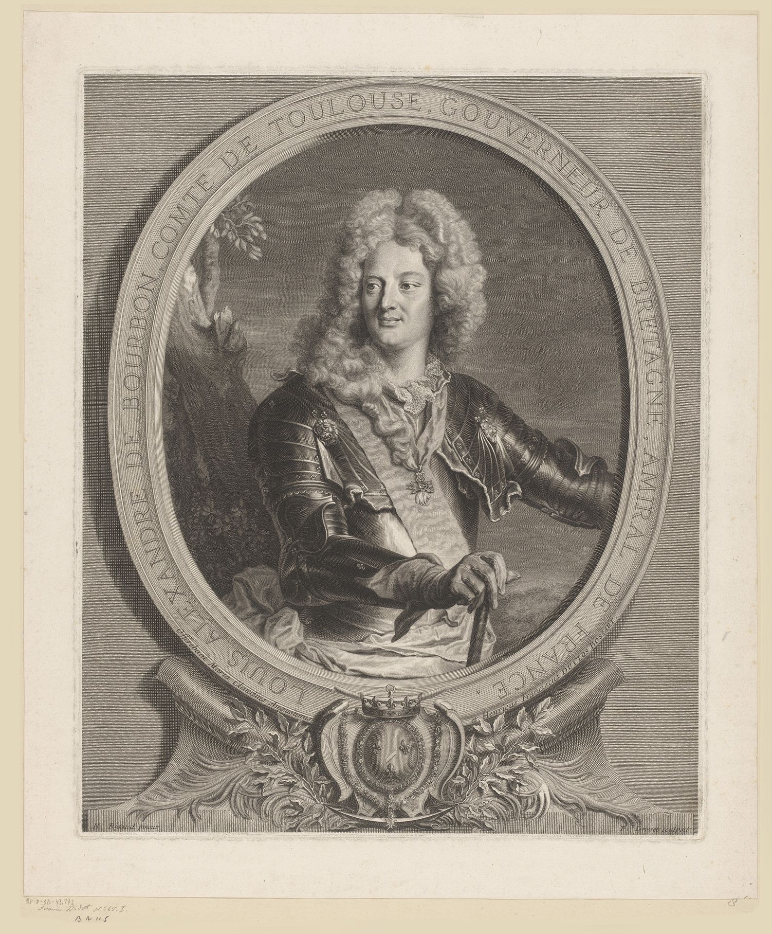 Portret van Lodewijk Alexander van Bourbon by Pierre Drevet