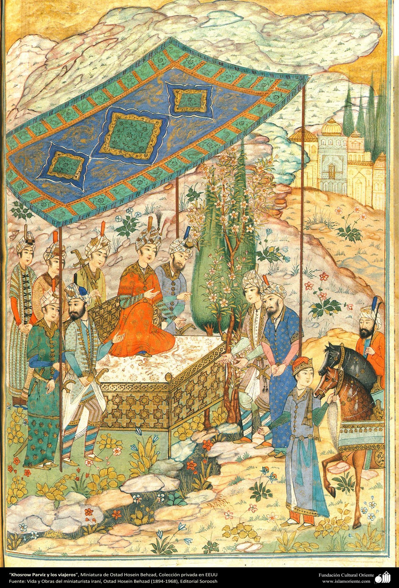 Khosrow Parviz and passengers by Hossein Behzad