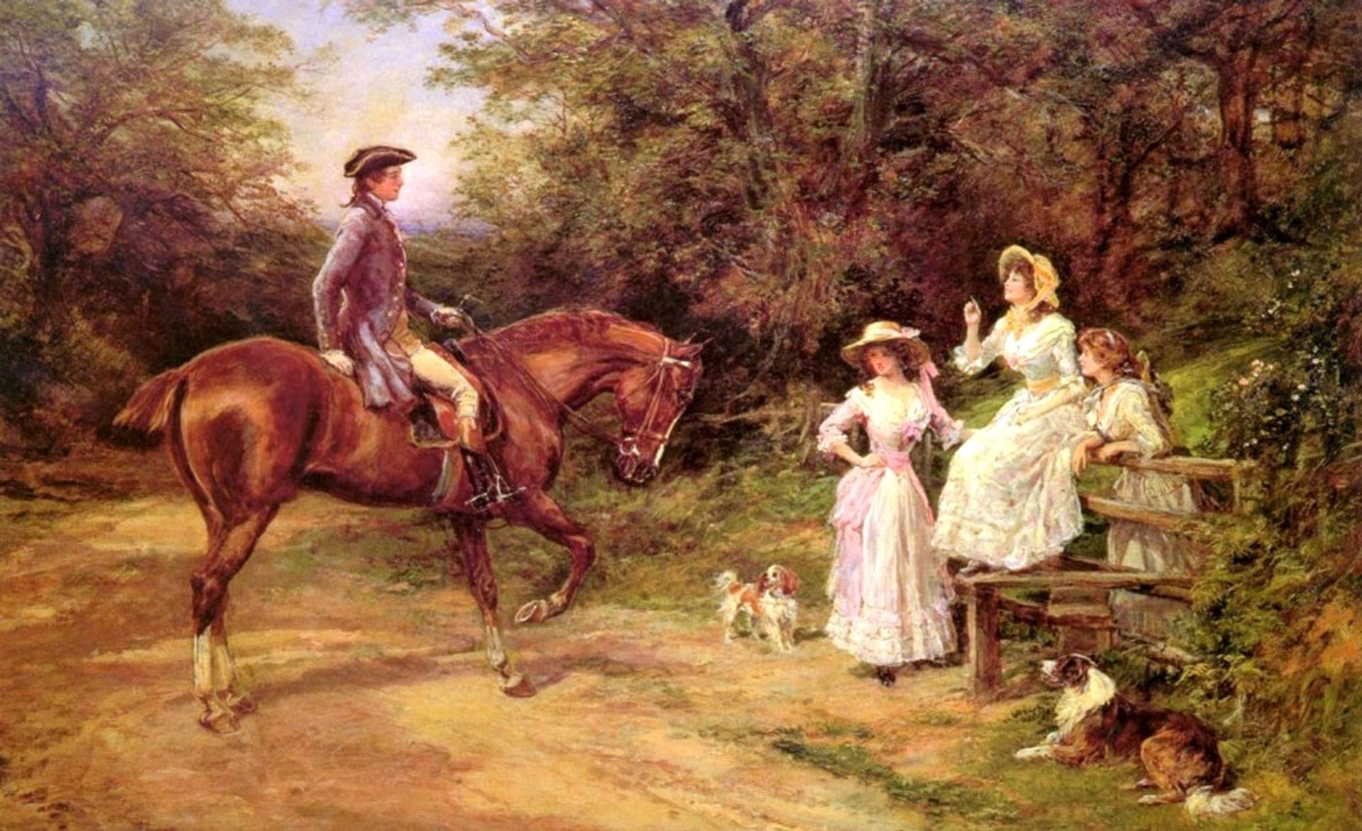 A Meeting by the Stile by Heywood Hardy