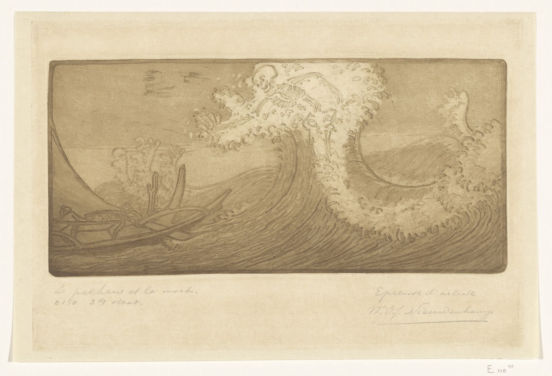 Vissers op zee en de Dood by Wijnand Otto Jan Nieuwenkamp
