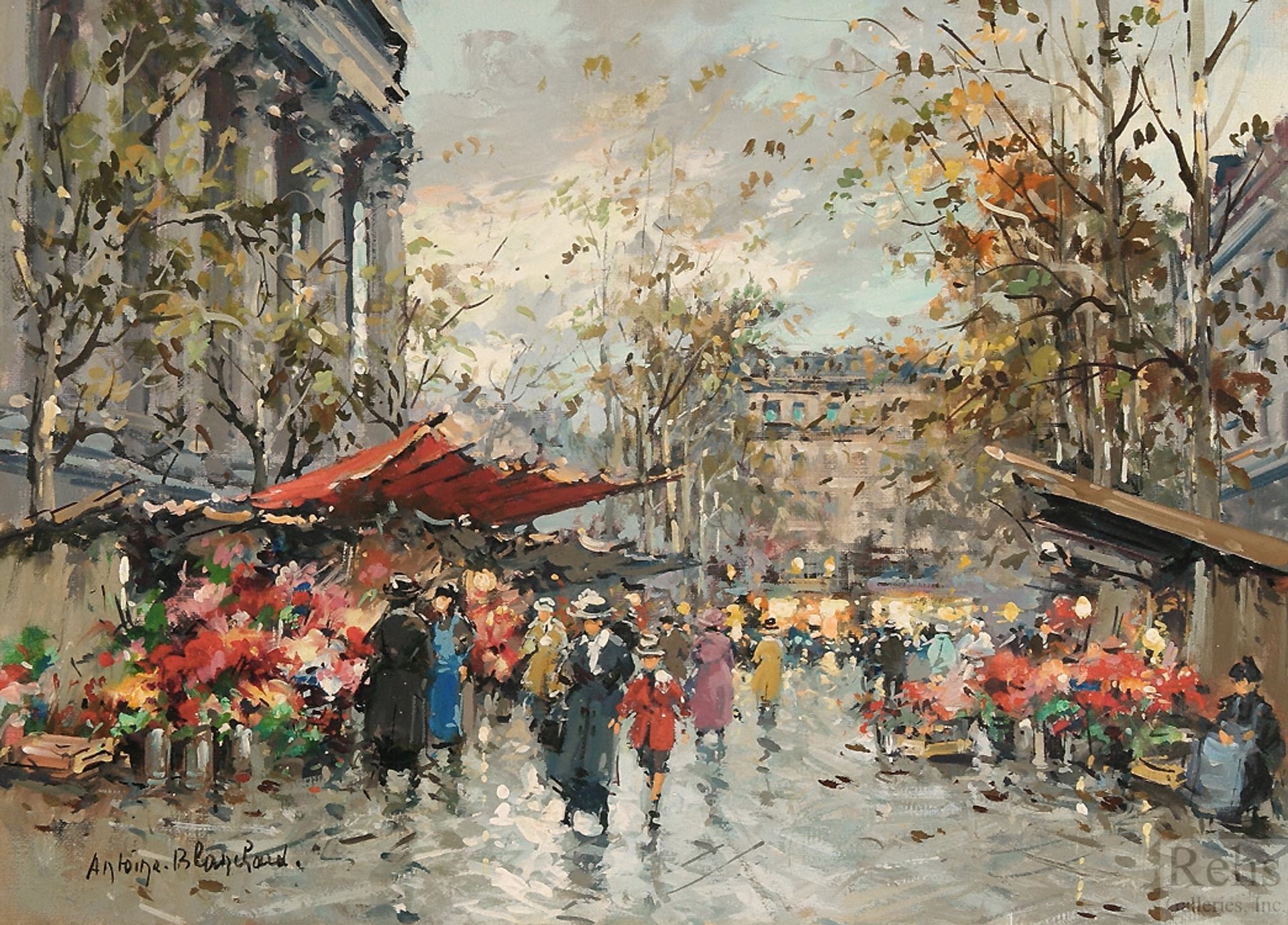 Flower market Madeleine by Antoine Blanchard