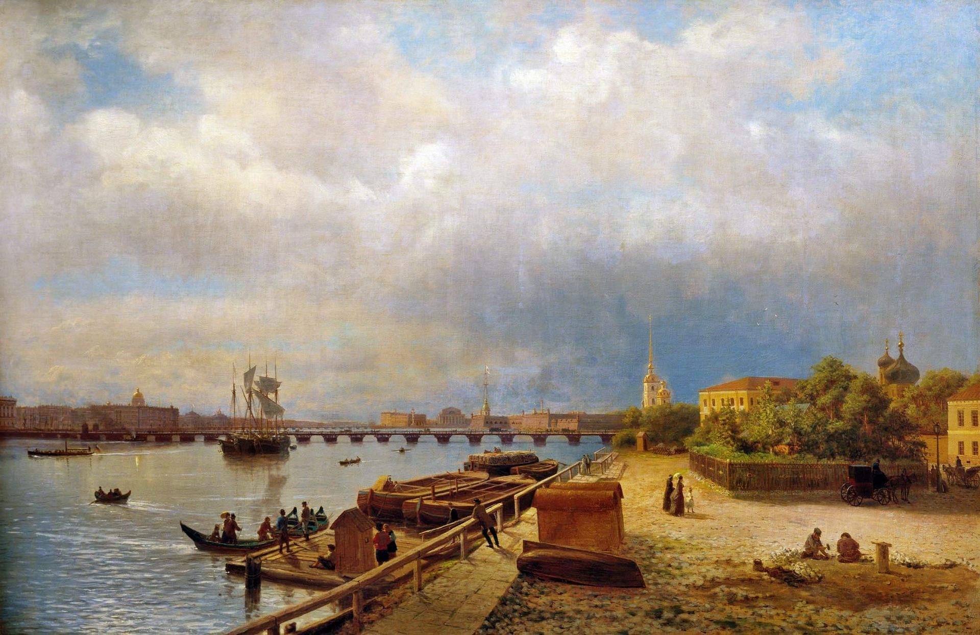 View of the Neva and Peter and Paul Fortress by Lev Lagorio