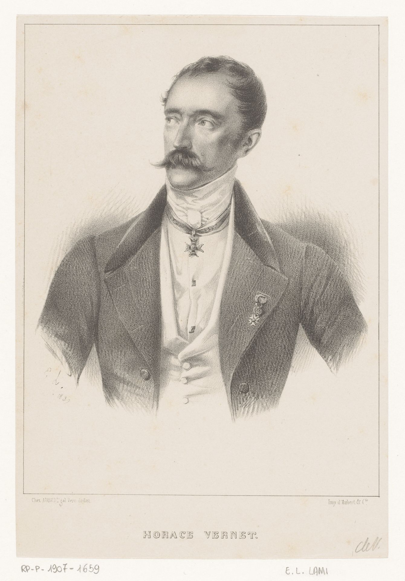 Portret van Horace Vernet by Eugène-Louis Lami