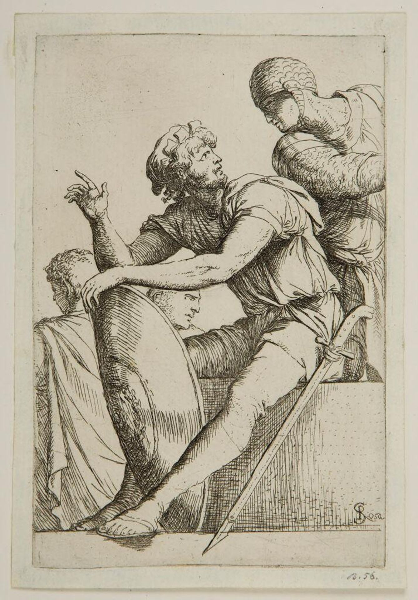 Seated Soldier Conversing with a Companion, and Two Other Figures by Salvator Rosa