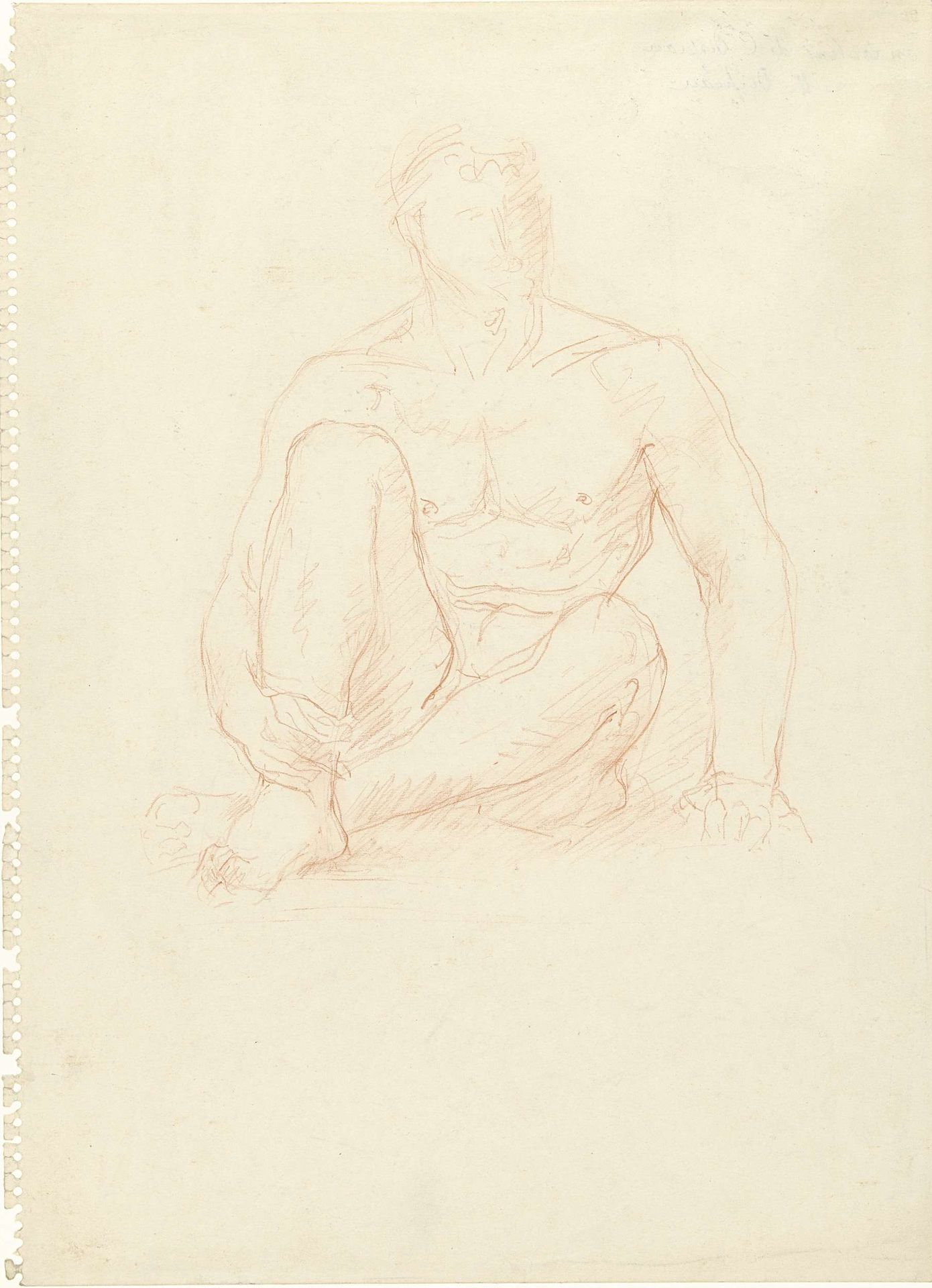 Zittend mannelijk naakt, van voren by Charles Despiau