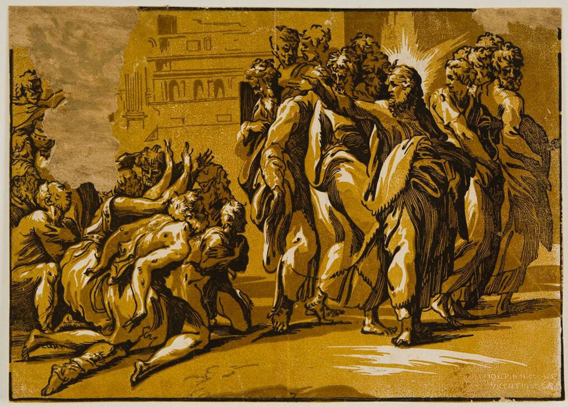 Christ Healing the Lepers by Giuseppe NiccolÃ² Vicentino