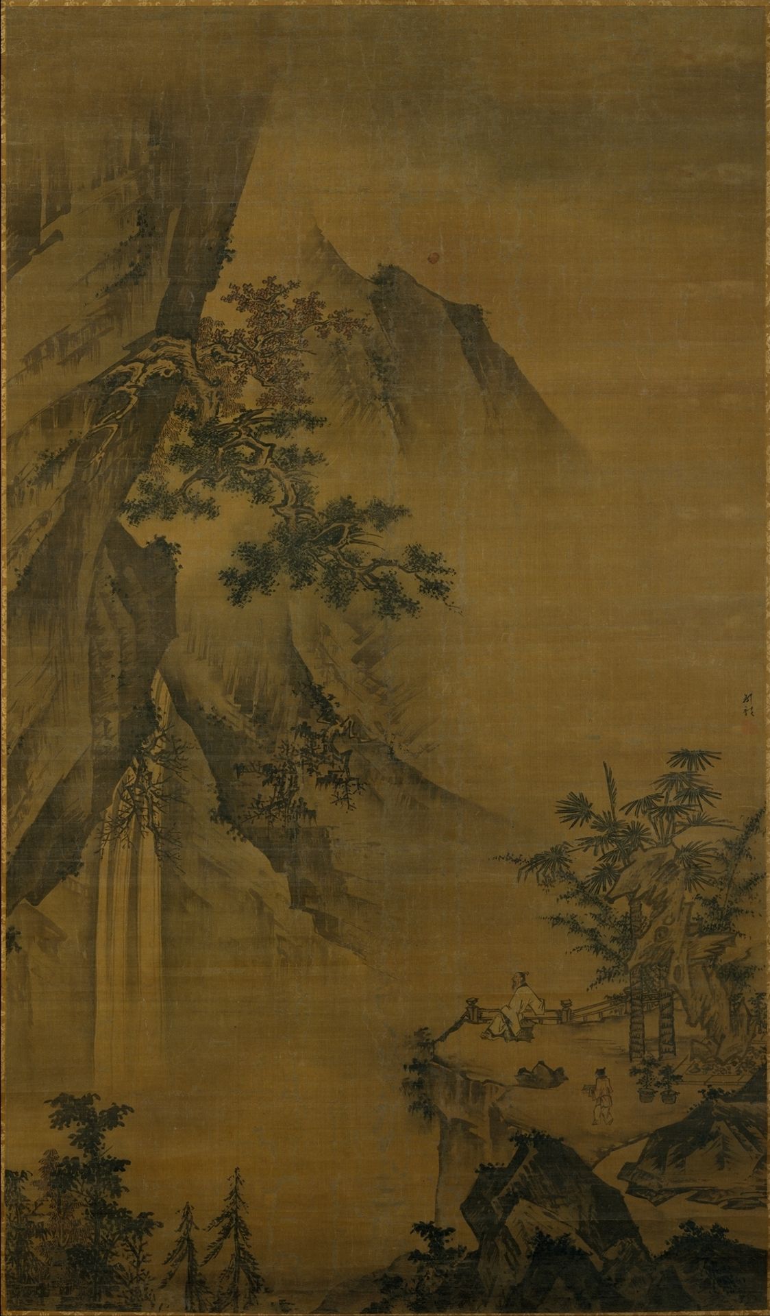 Li Bai gazing at the waterfall on Mount Lu by Zhong Li