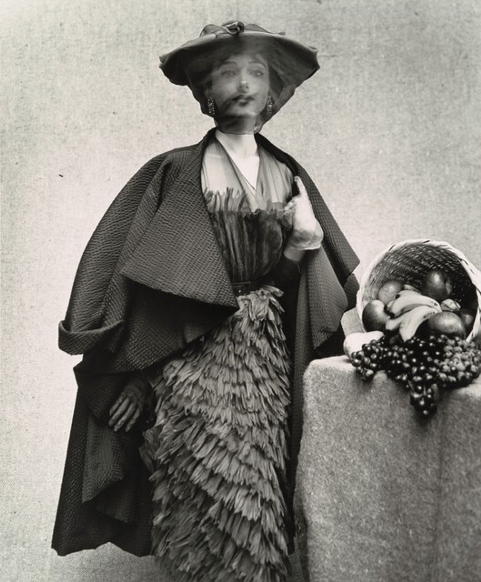 Sheath cocktail dress by Cristobal Balenciaga, Paris, France by Gordon Parks