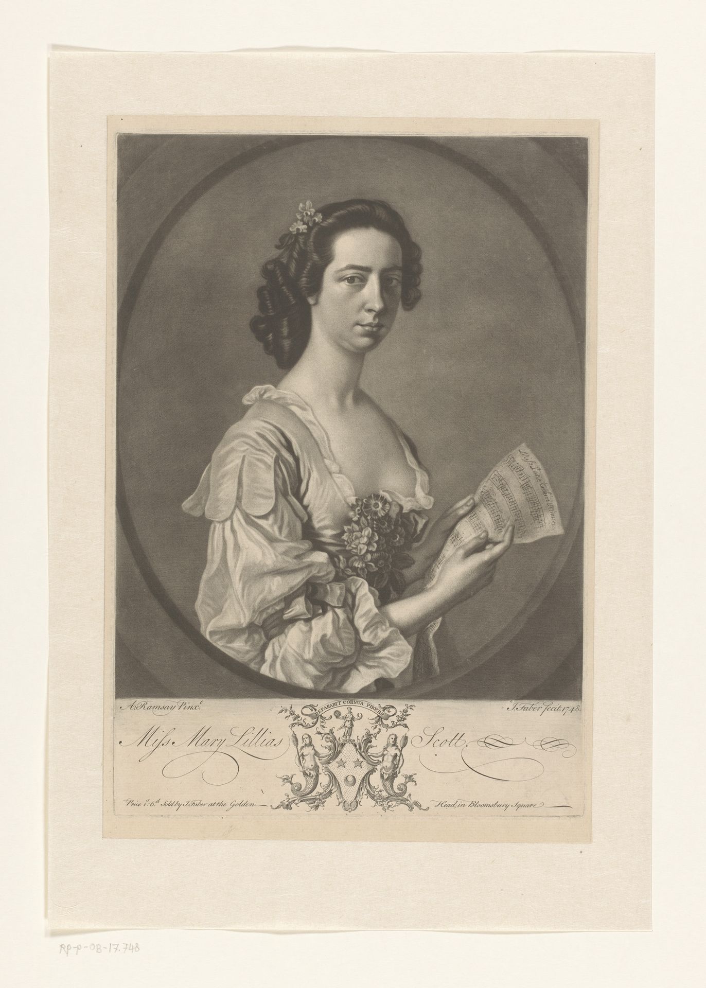 Portret van Mary Lilias Scott by John (II) Faber