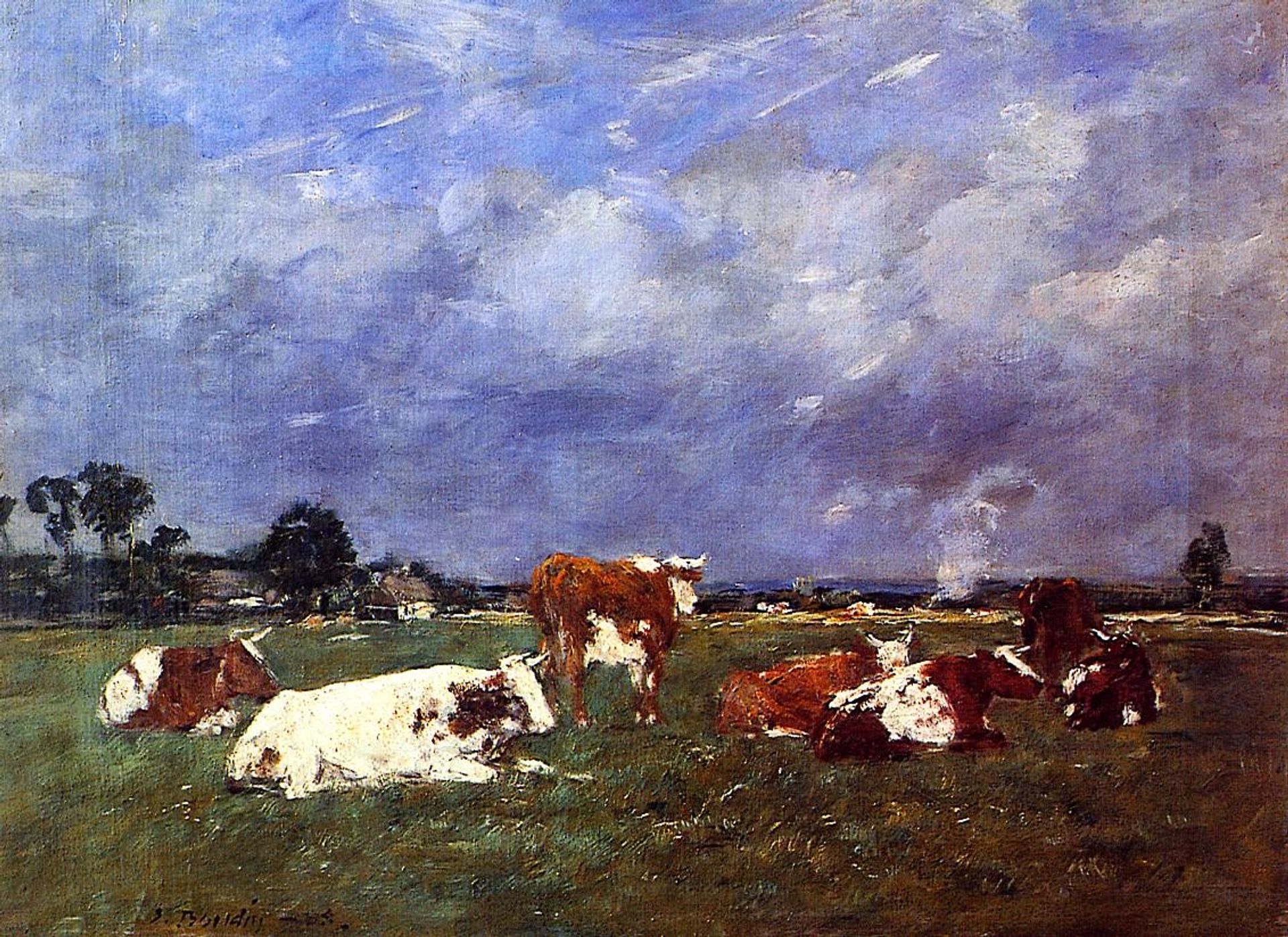 Cows in the Pasture by Eugène Boudin