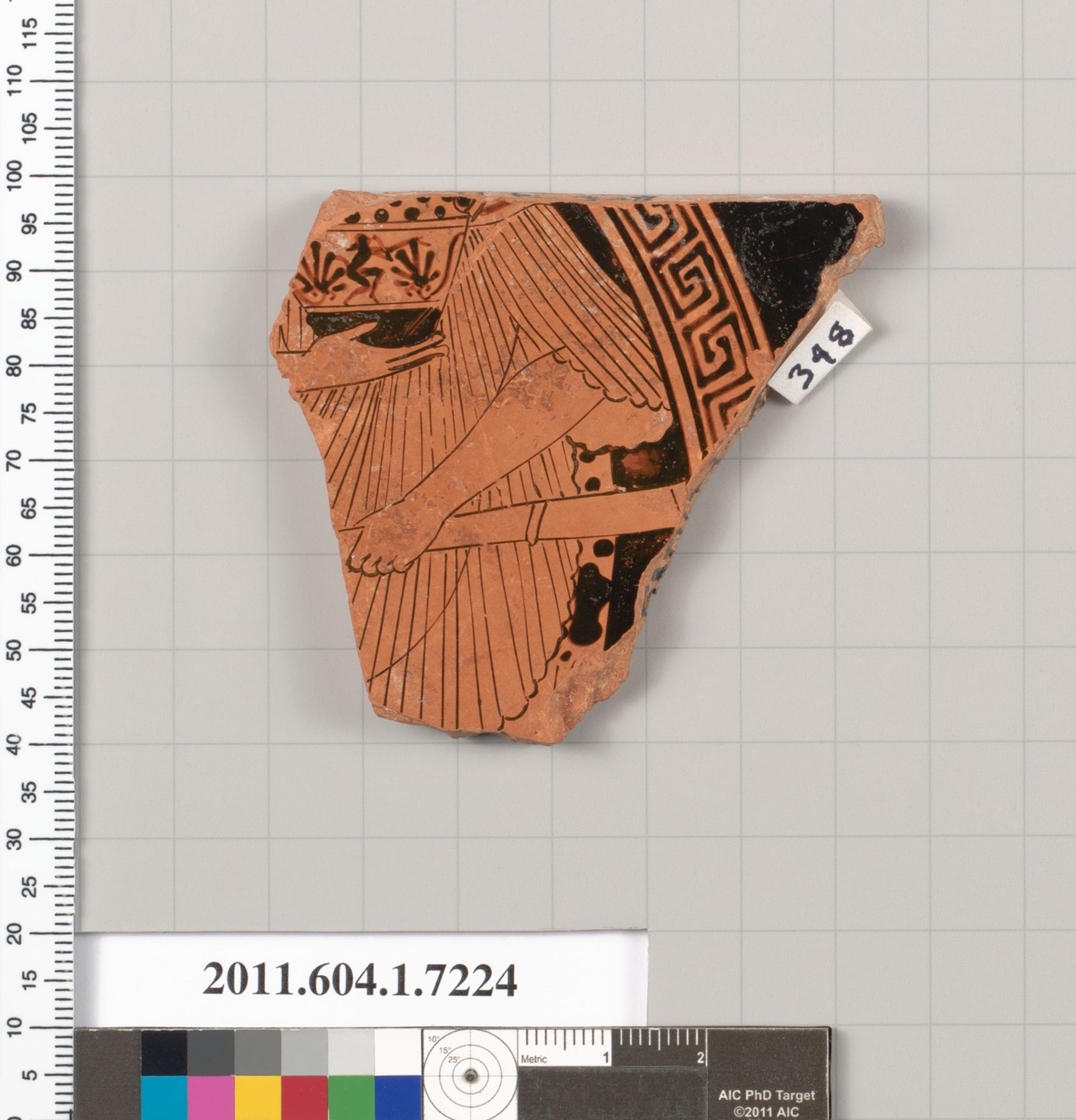Terracotta fragment of a kylix (drinking cup) by Makron