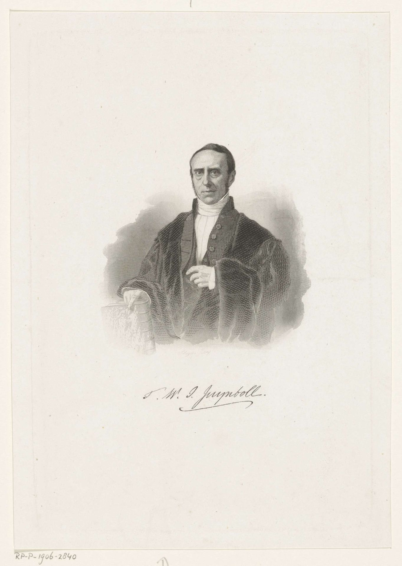 Portret van de hoogleraar semitische letterkunde Theodoor Willem Jan  Juynboll by Dirk Jurriaan Sluyter