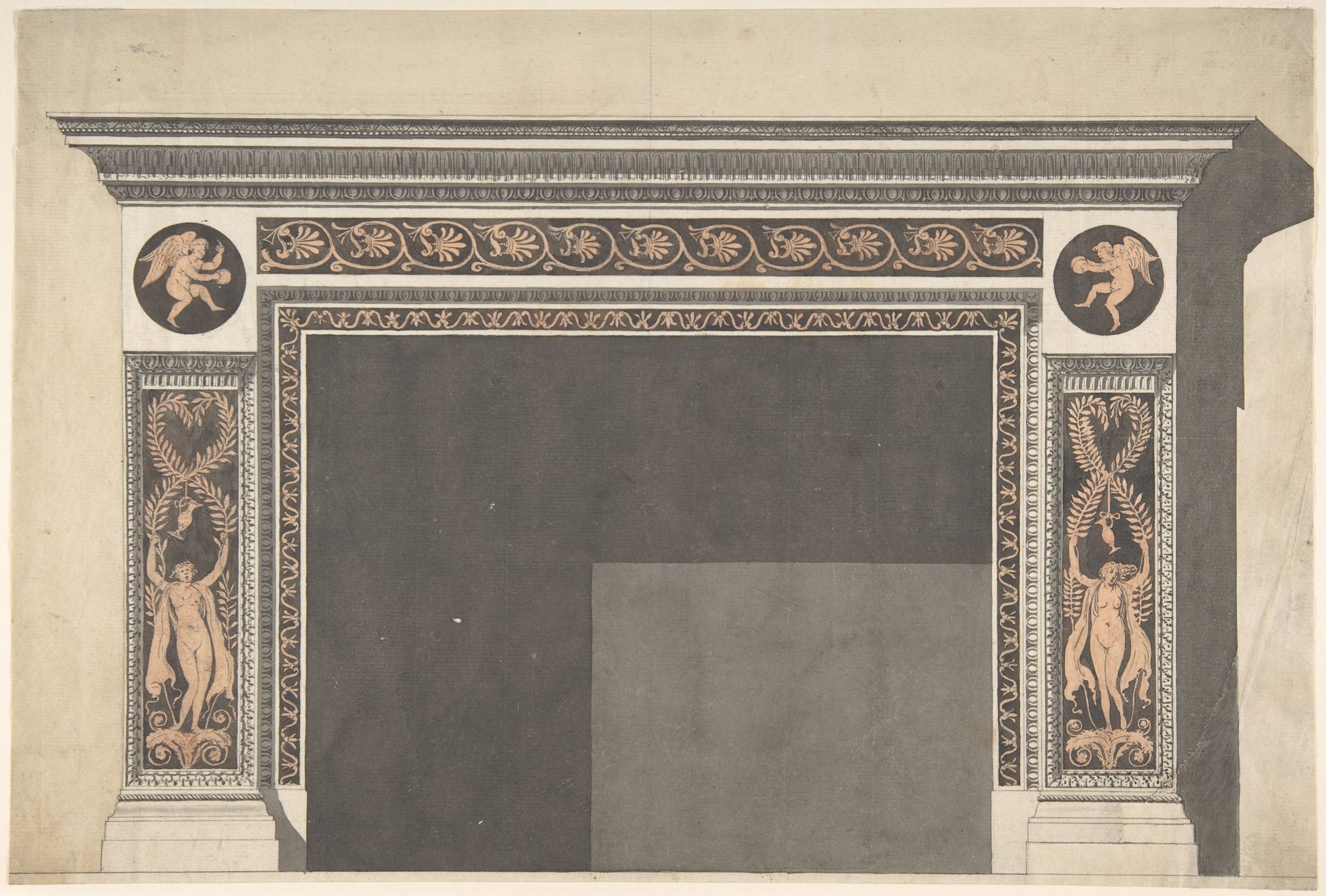 Design for a Chimney Piece in the Pompeian Style by Robert Adam