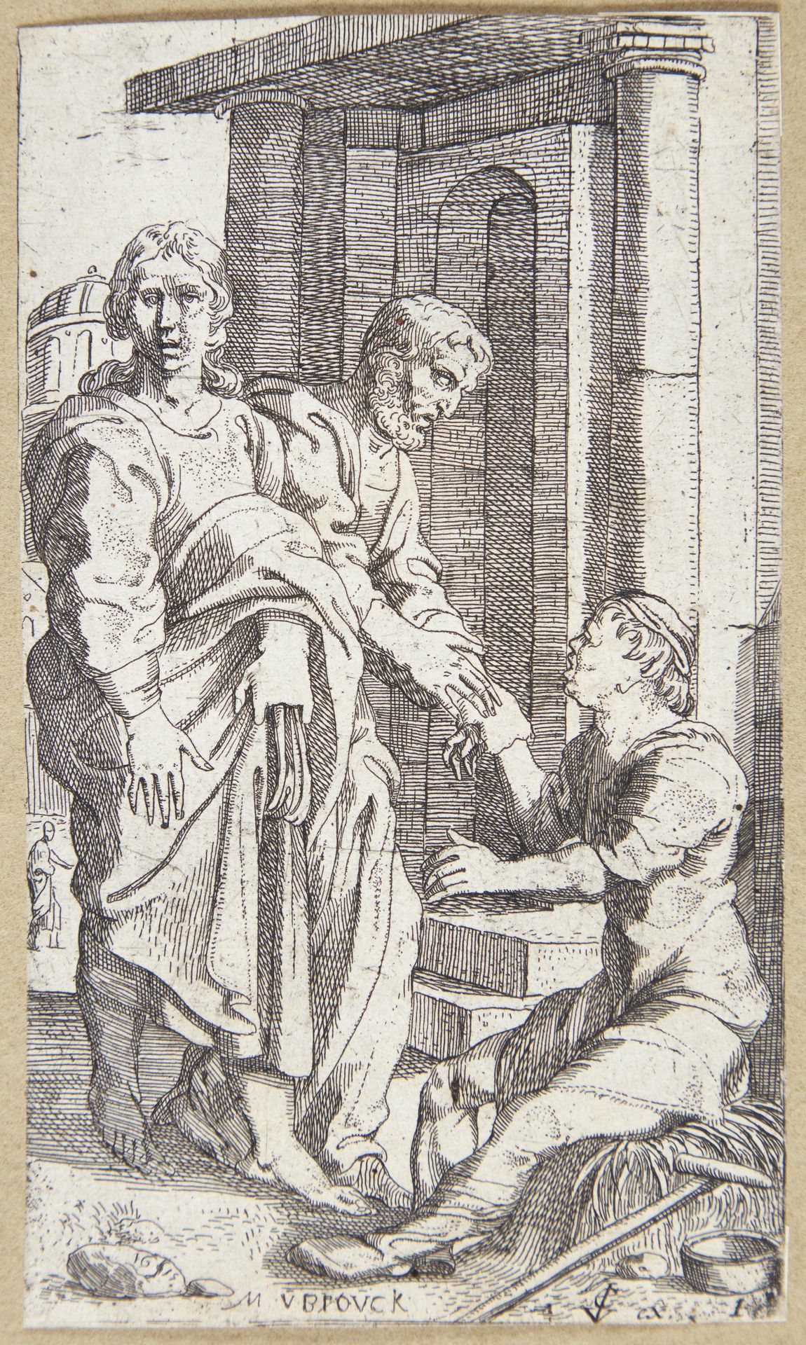 Sankt Peter og Sankt Paul helbreder en syg foran templet by Moyses van Wtenbrouck